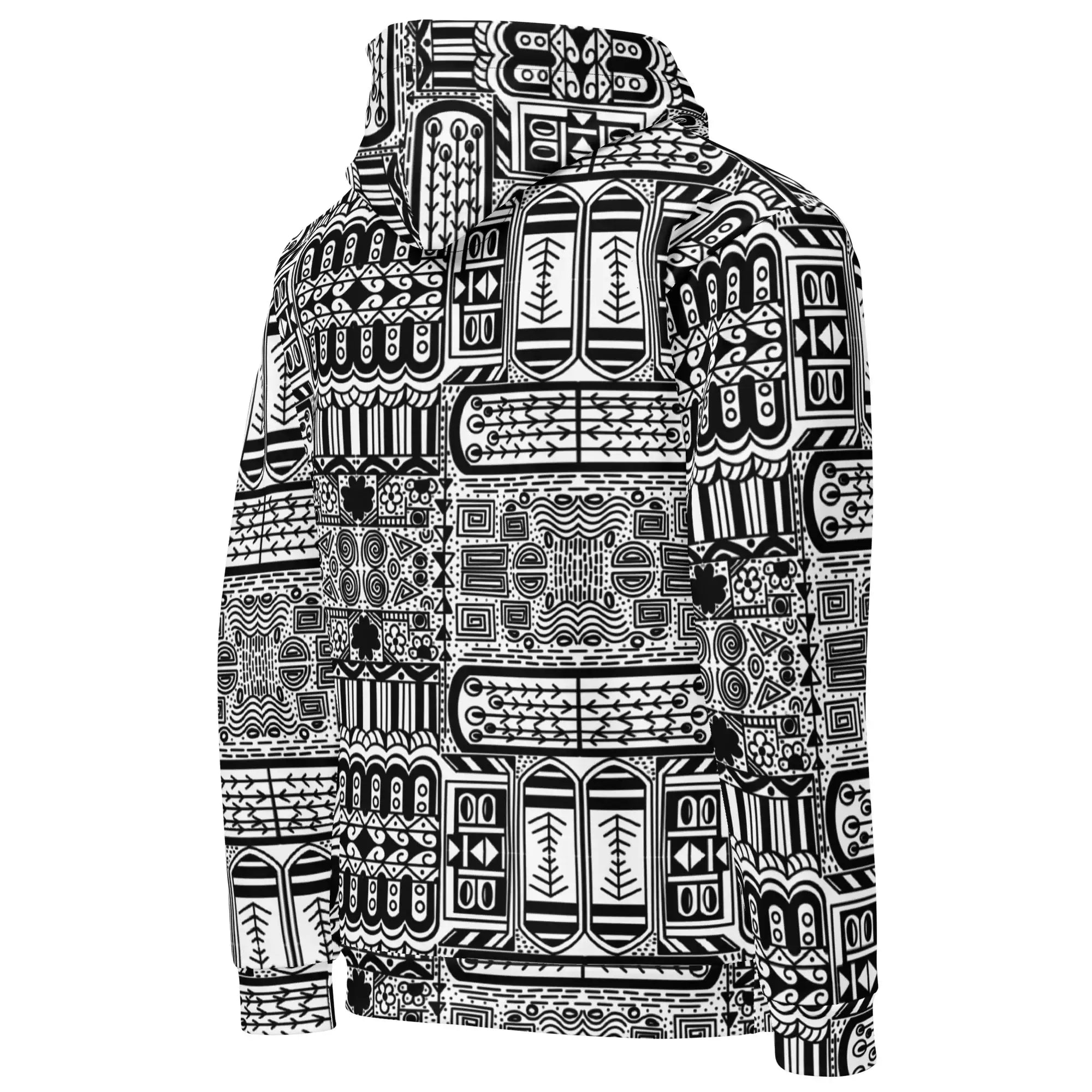 Black Aztek | Eco-Friendly | Premium Pattern Hoodie | TeeandTurtle | Sustainable