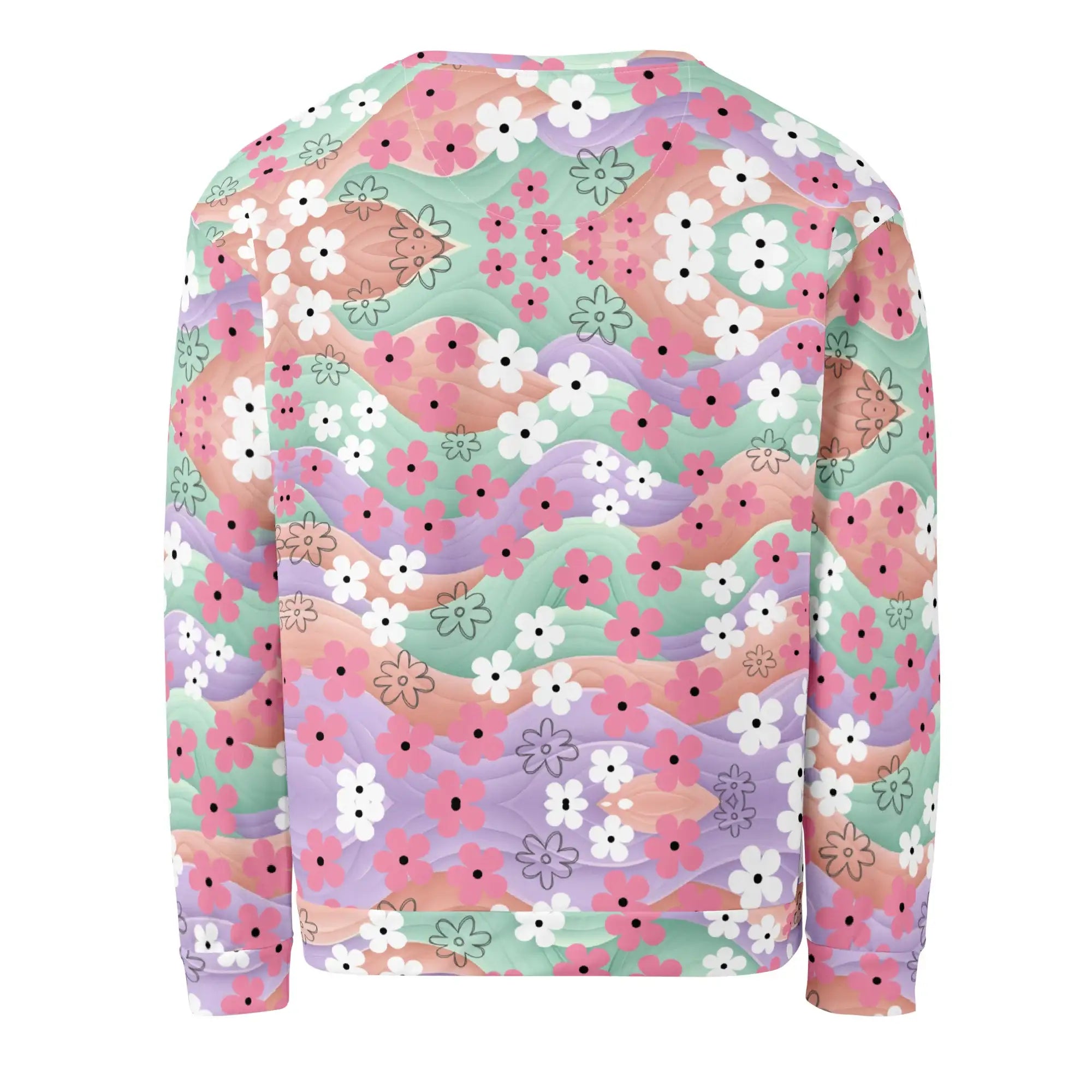 Waves Of Flowers | Eco-Friendly | Premium Pattern Sweatshirt | TeeandTurtle | Sustainable