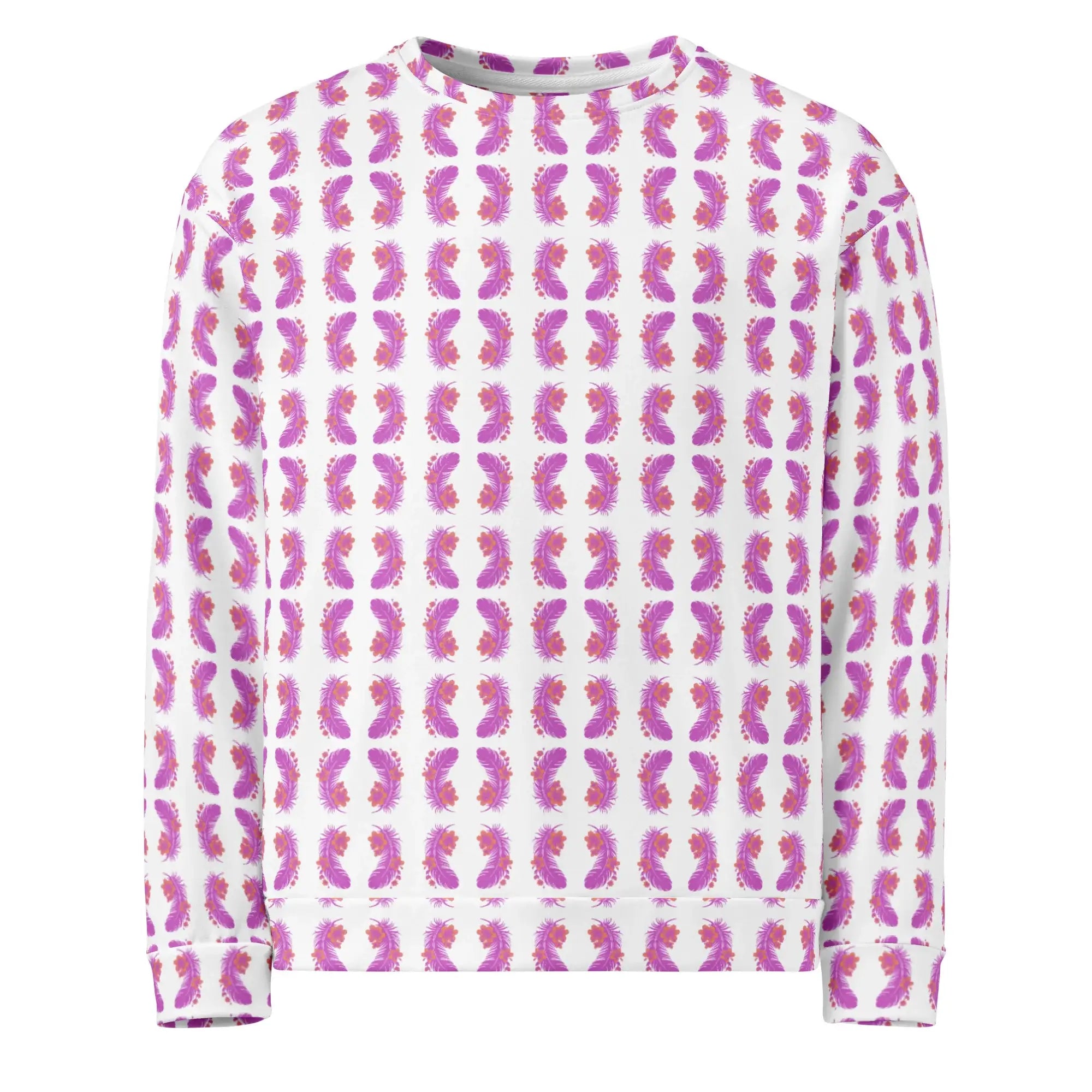 Pink Feather | Eco-Friendly | Premium Pattern Sweatshirt | TeeandTurtle | Sustainable