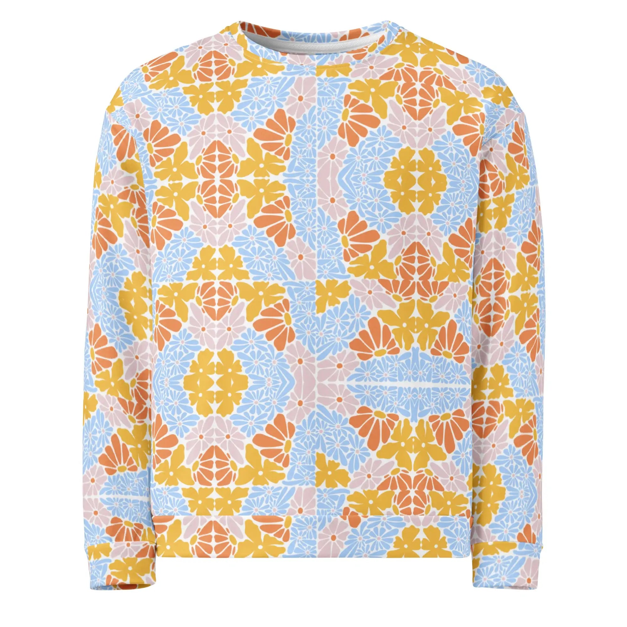 Florosent Bright Flowers | Eco-Friendly | Premium Pattern Sweatshirt | TeeandTurtle | Sustainable