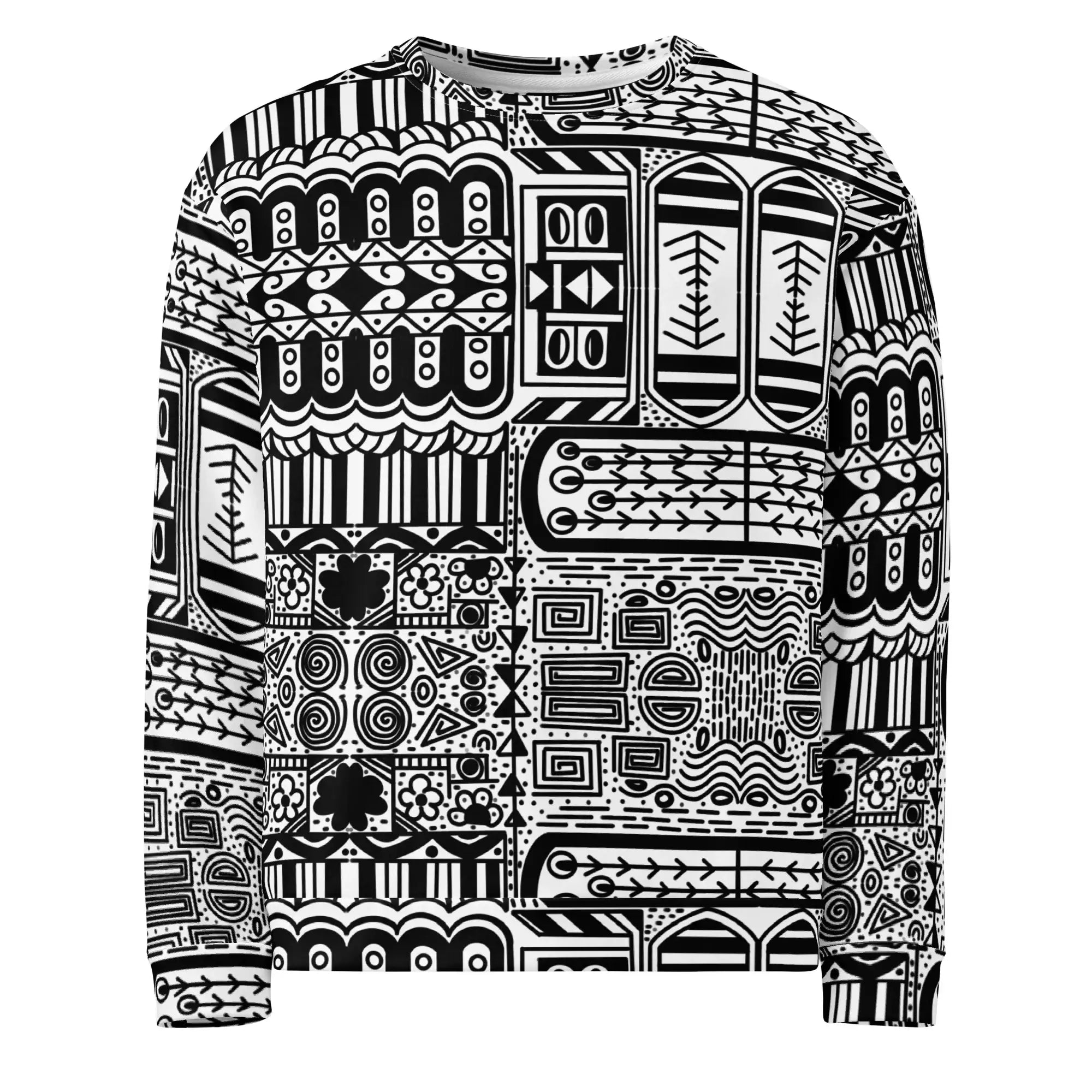 Black Aztek | Eco-Friendly | Premium Pattern Sweatshirt | TeeandTurtle | Sustainable