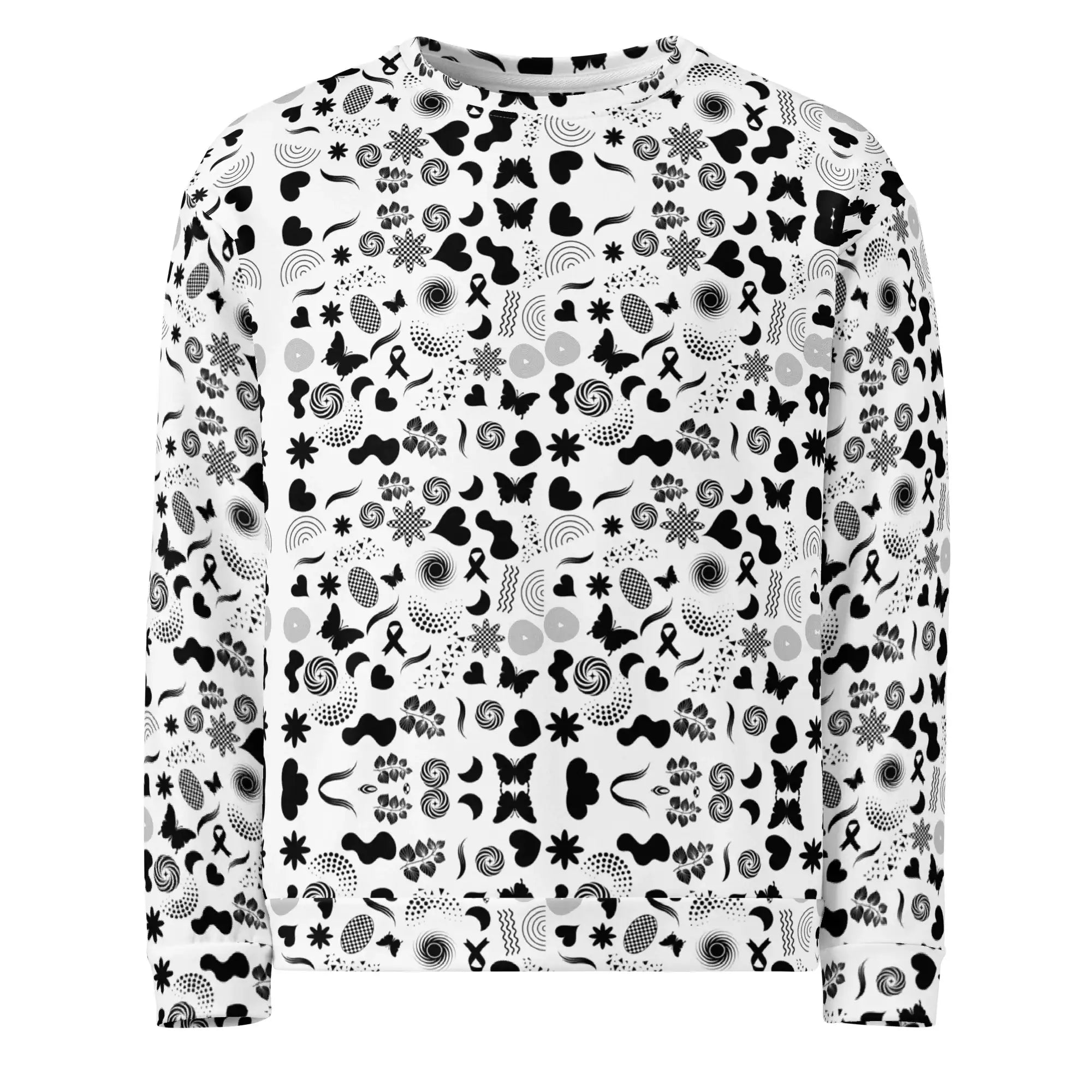 Black Garden | Eco-Friendly | Premium Pattern Sweatshirt | TeeandTurtle | Sustainable