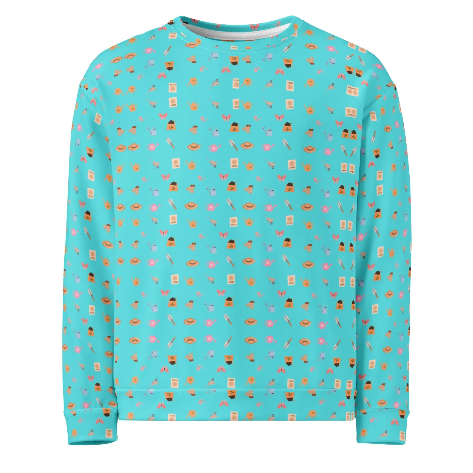 Blue Garden Tools | Eco-Friendly | Premium Pattern Sweatshirt | TeeandTurtle | Sustainable