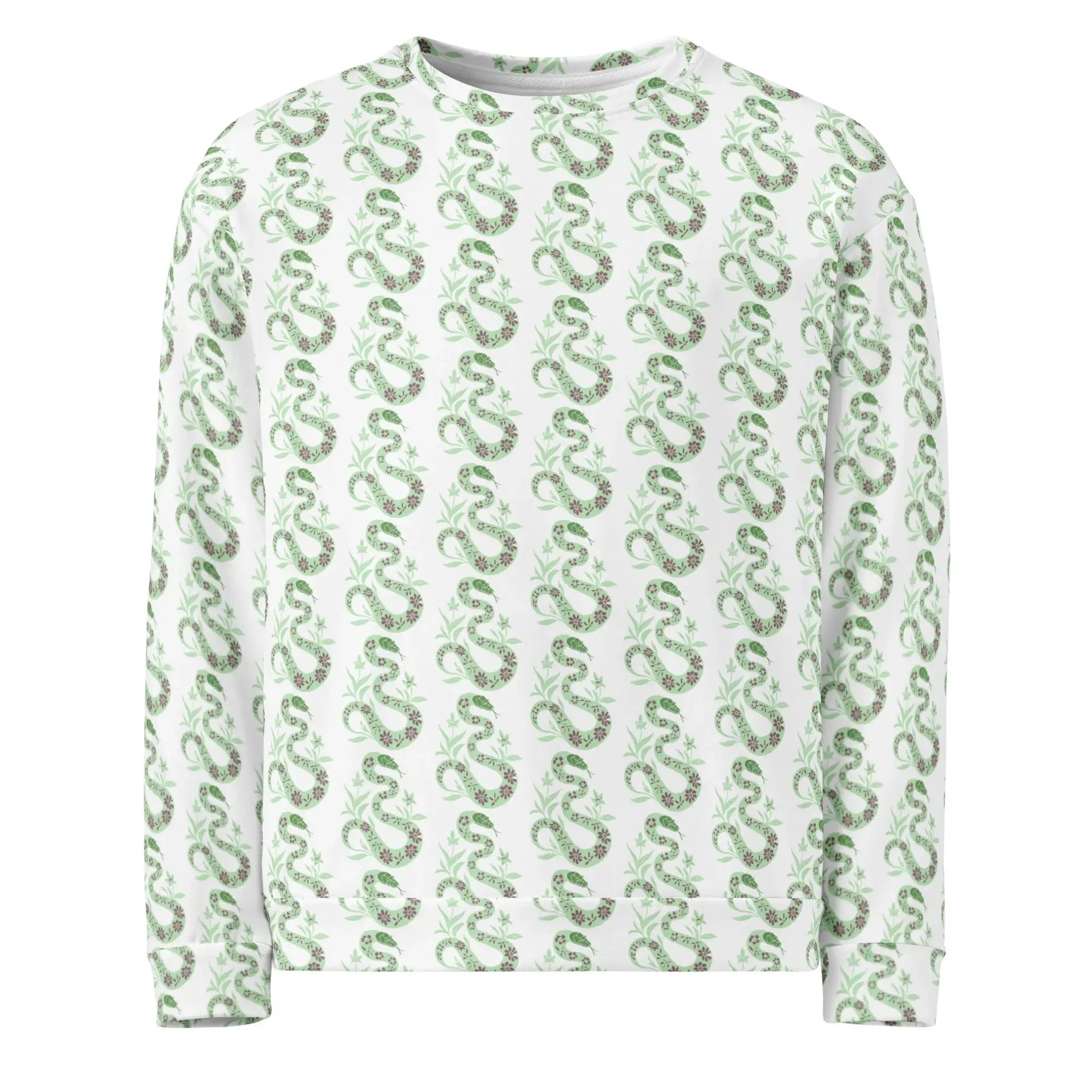 Snake Light Green | Eco-Friendly | Premium Pattern Sweatshirt | TeeandTurtle | Sustainable