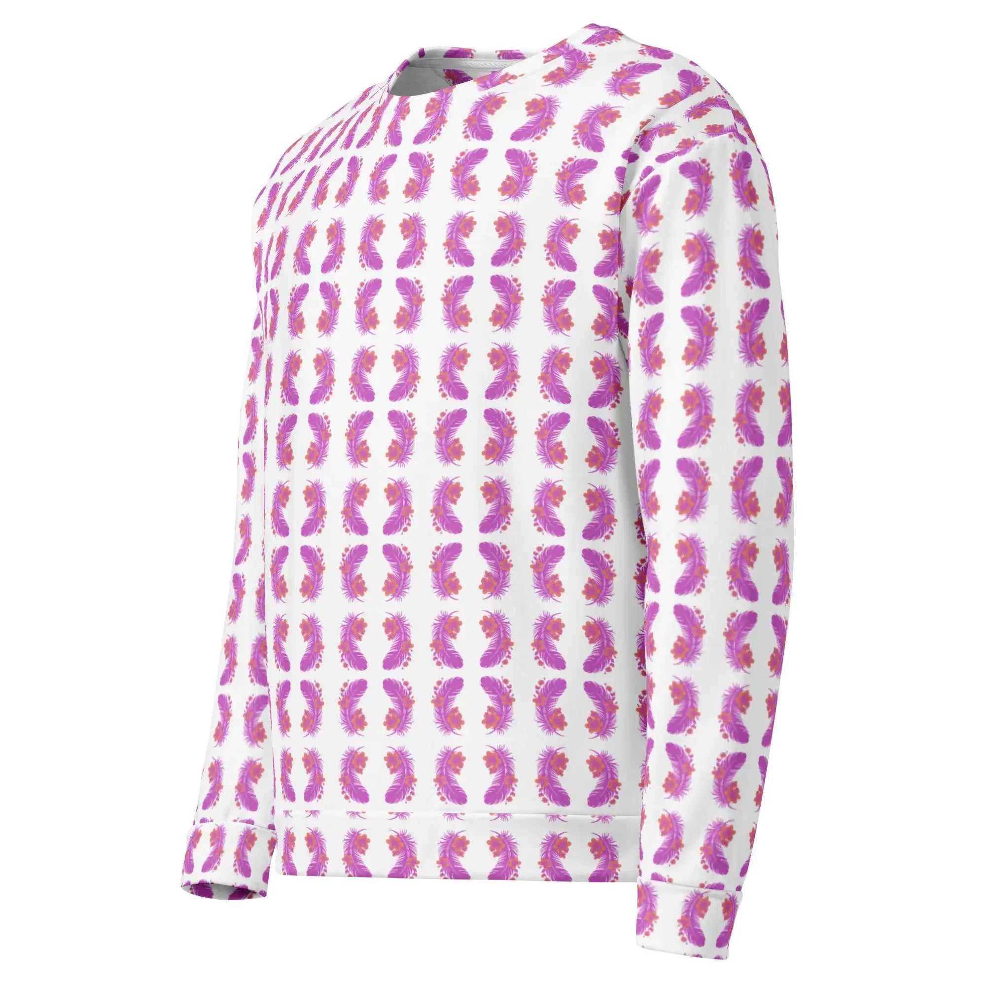 Pink Feather | Eco-Friendly | Premium Pattern Sweatshirt | TeeandTurtle | Sustainable
