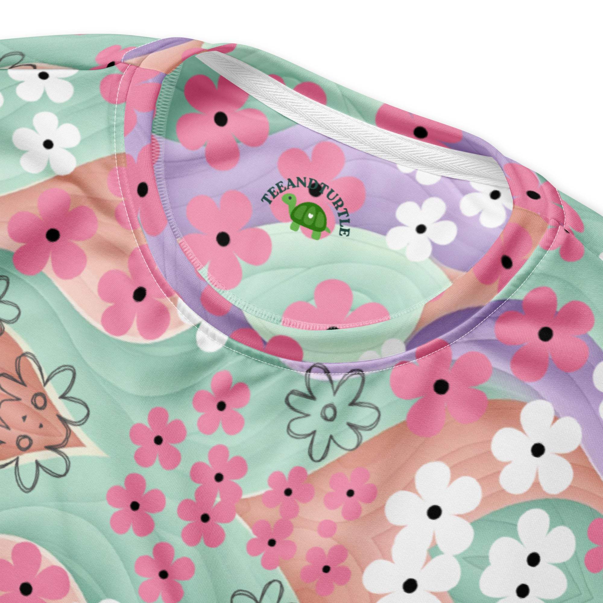Waves Of Flowers | Eco-Friendly | Premium Pattern Sweatshirt | TeeandTurtle | Sustainable