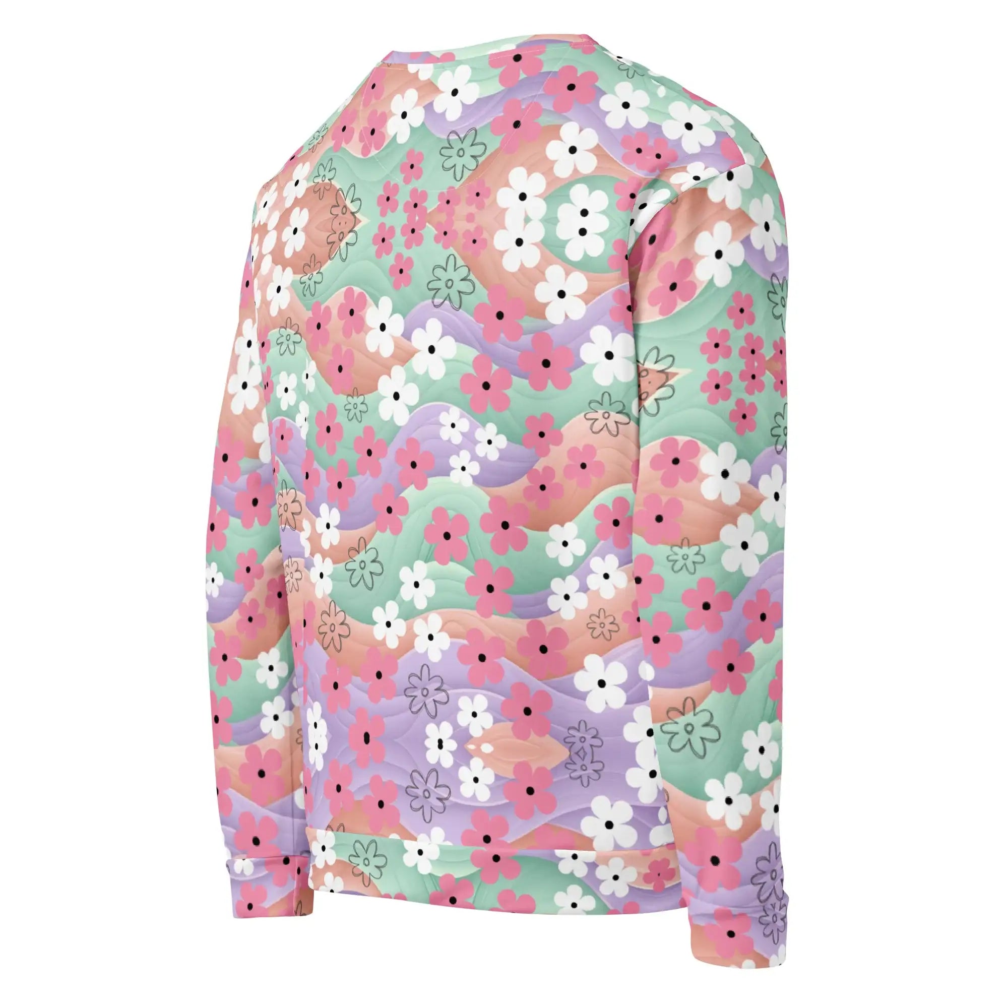 Waves Of Flowers | Eco-Friendly | Premium Pattern Sweatshirt | TeeandTurtle | Sustainable