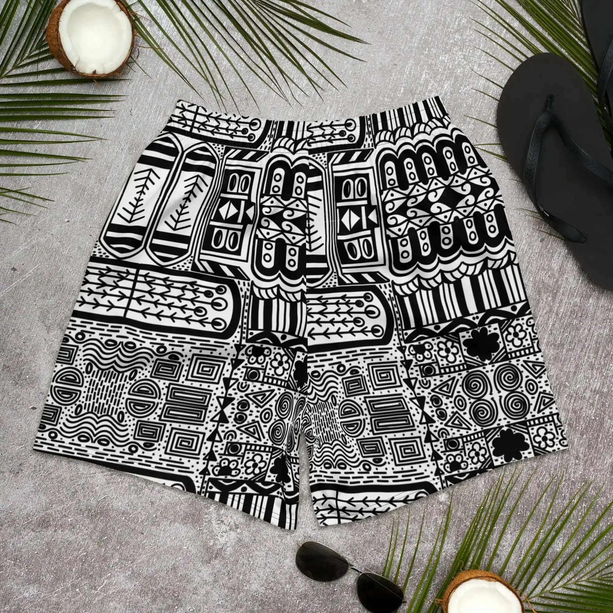 Black Aztek | Eco-Friendly | Athletic Shorts | TeeandTurtle | Sustainable