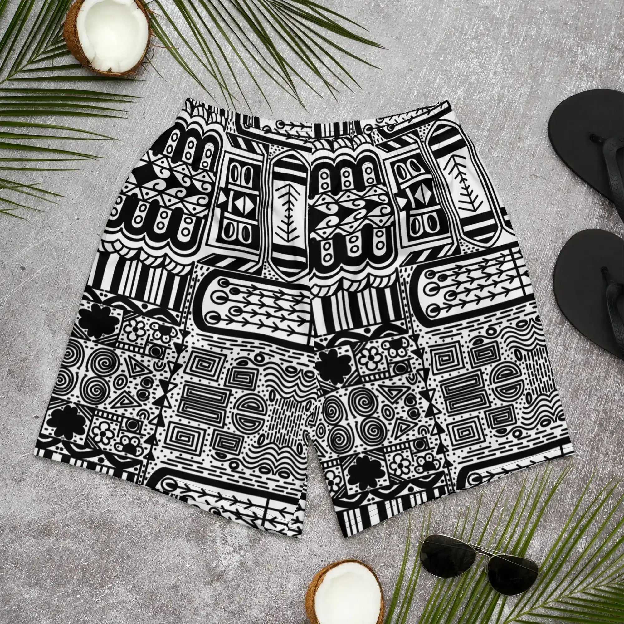 Black Aztek | Eco-Friendly | Athletic Shorts | TeeandTurtle | Sustainable