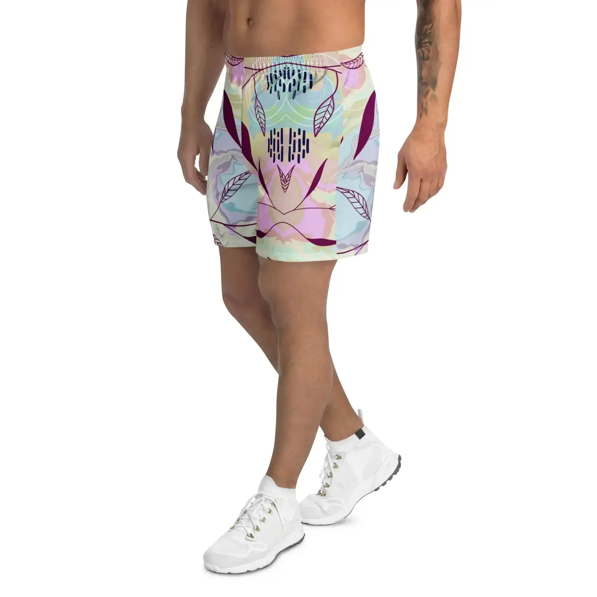 Marble Leaves | Eco-Friendly | Athletic Shorts | TeeandTurtle | Sustainable
