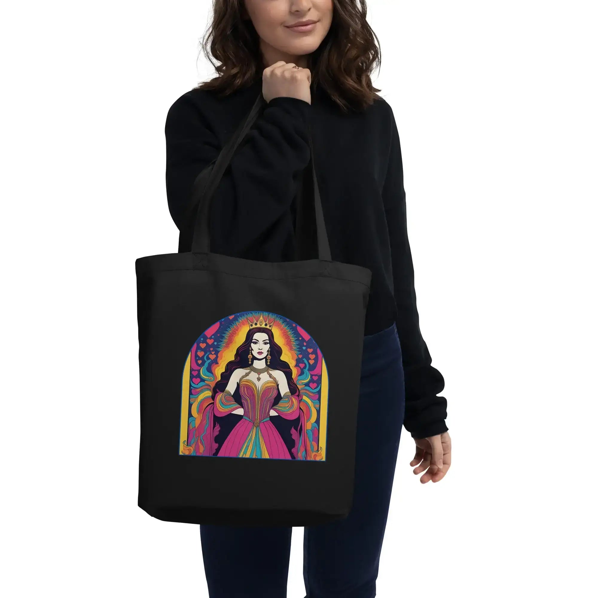 Modern Queen Of Hearts | Eco-Friendly | Cotton Tote Bag | TeeandTurtle | Sustainable