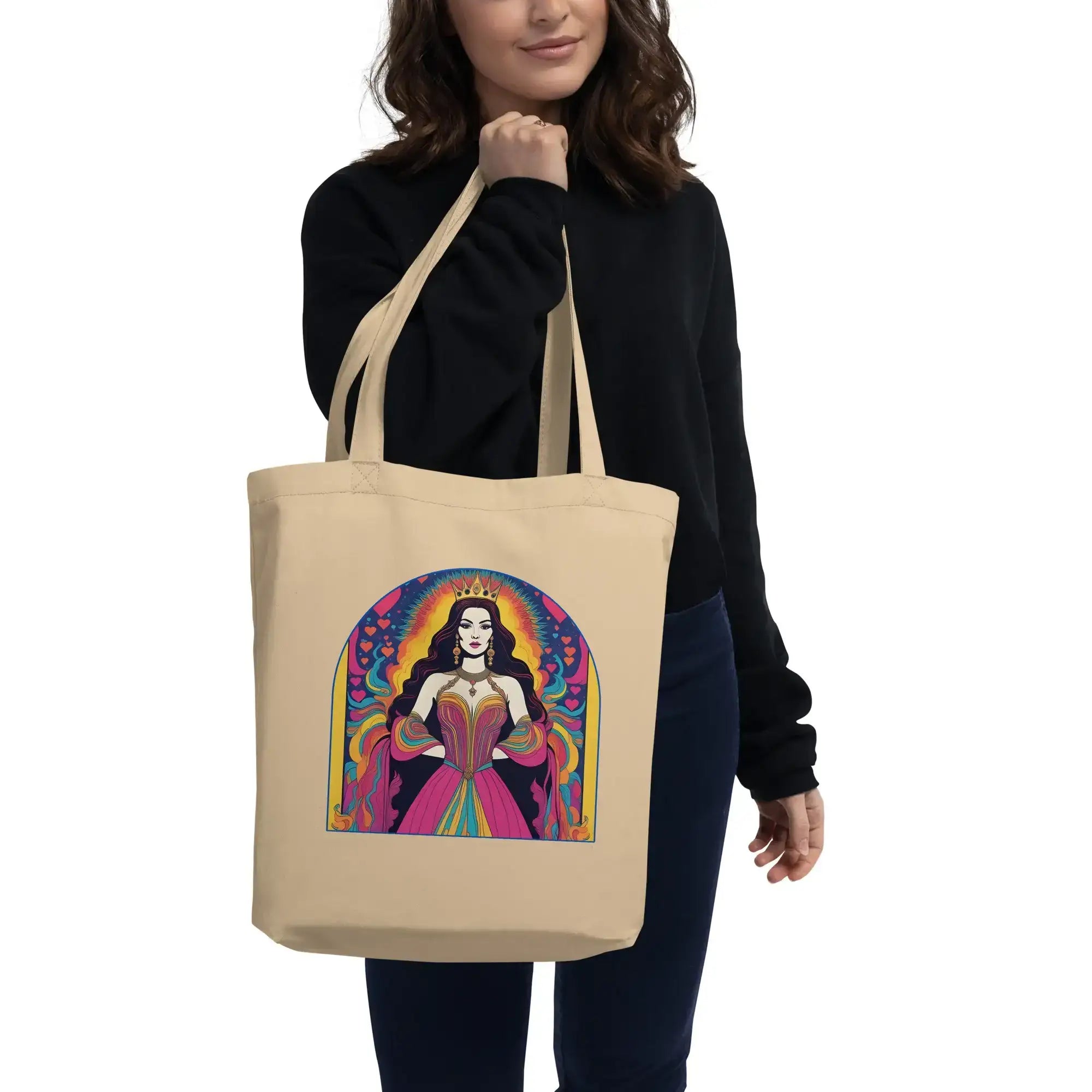 Modern Queen Of Hearts | Eco-Friendly | Cotton Tote Bag | TeeandTurtle | Sustainable
