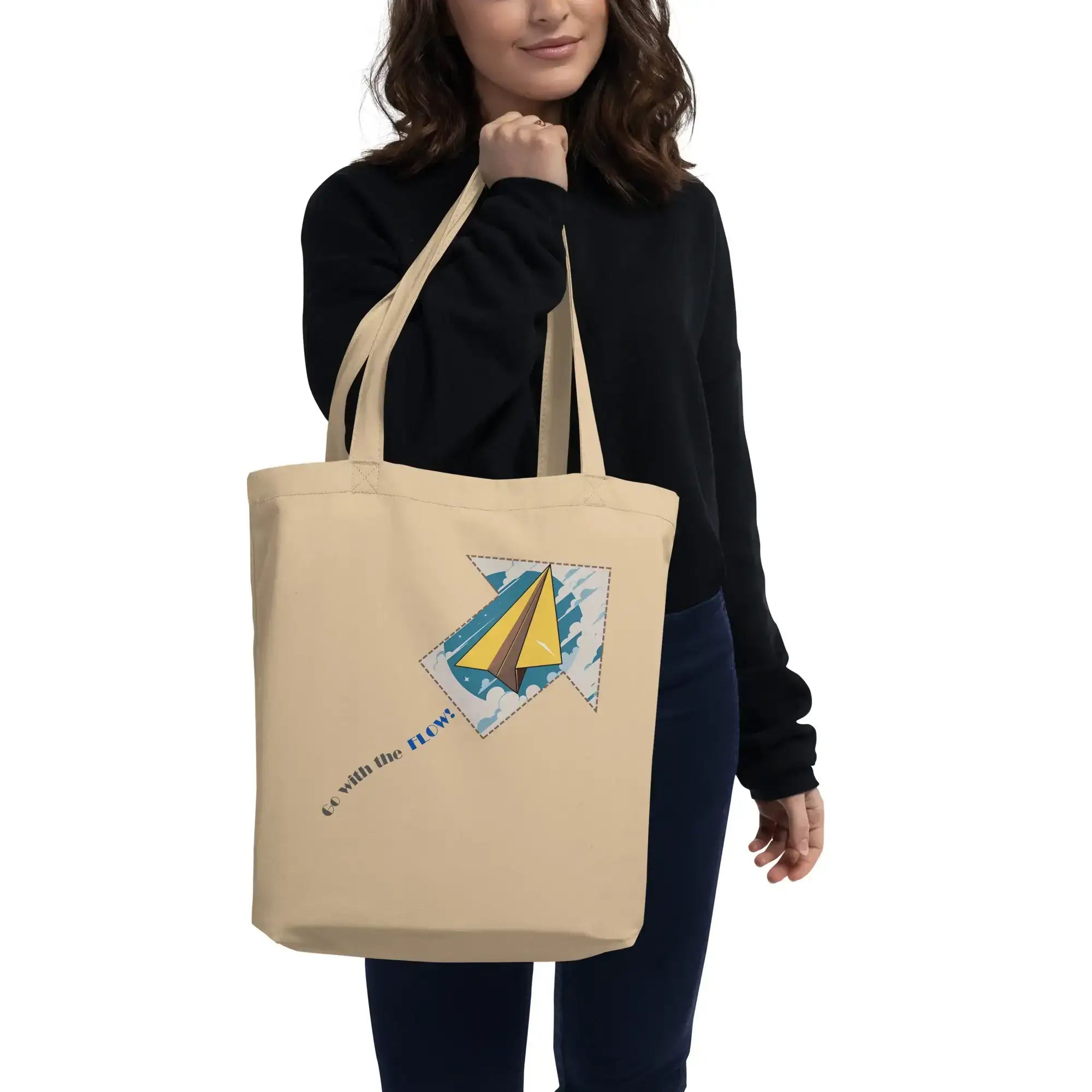Go With The Flow | Eco-Friendly | Cotton Tote Bag | TeeandTurtle | Sustainable