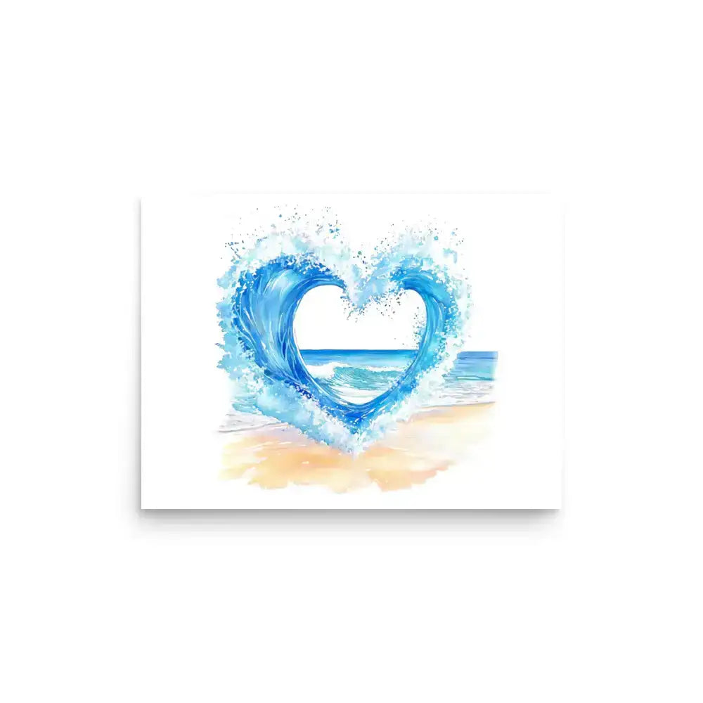 Wave Heart | Eco-Friendly | Matte Paper Poster | TeeandTurtle | Sustainable