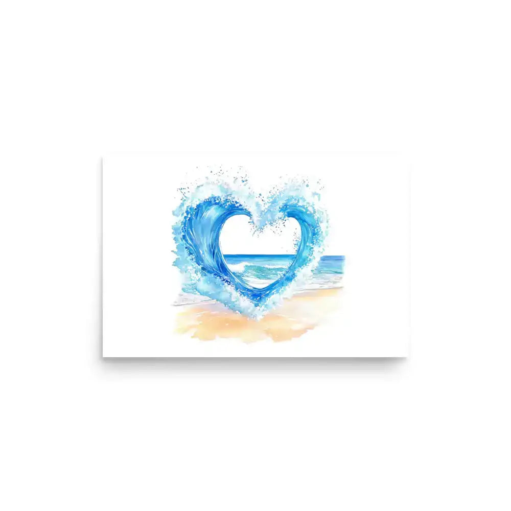 Wave Heart | Eco-Friendly | Matte Paper Poster | TeeandTurtle | Sustainable