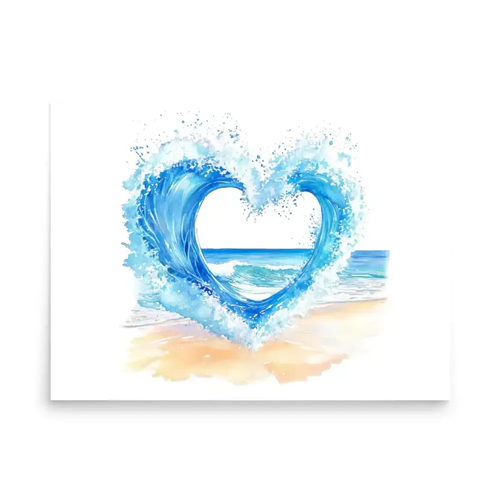 Wave Heart | Eco-Friendly | Matte Paper Poster | TeeandTurtle | Sustainable