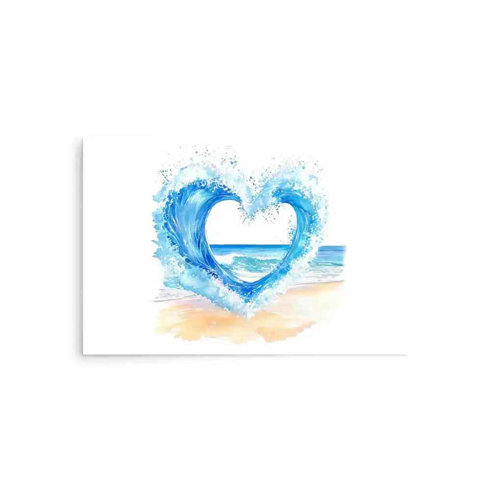 Wave Heart | Eco-Friendly | Matte Paper Poster | TeeandTurtle | Sustainable