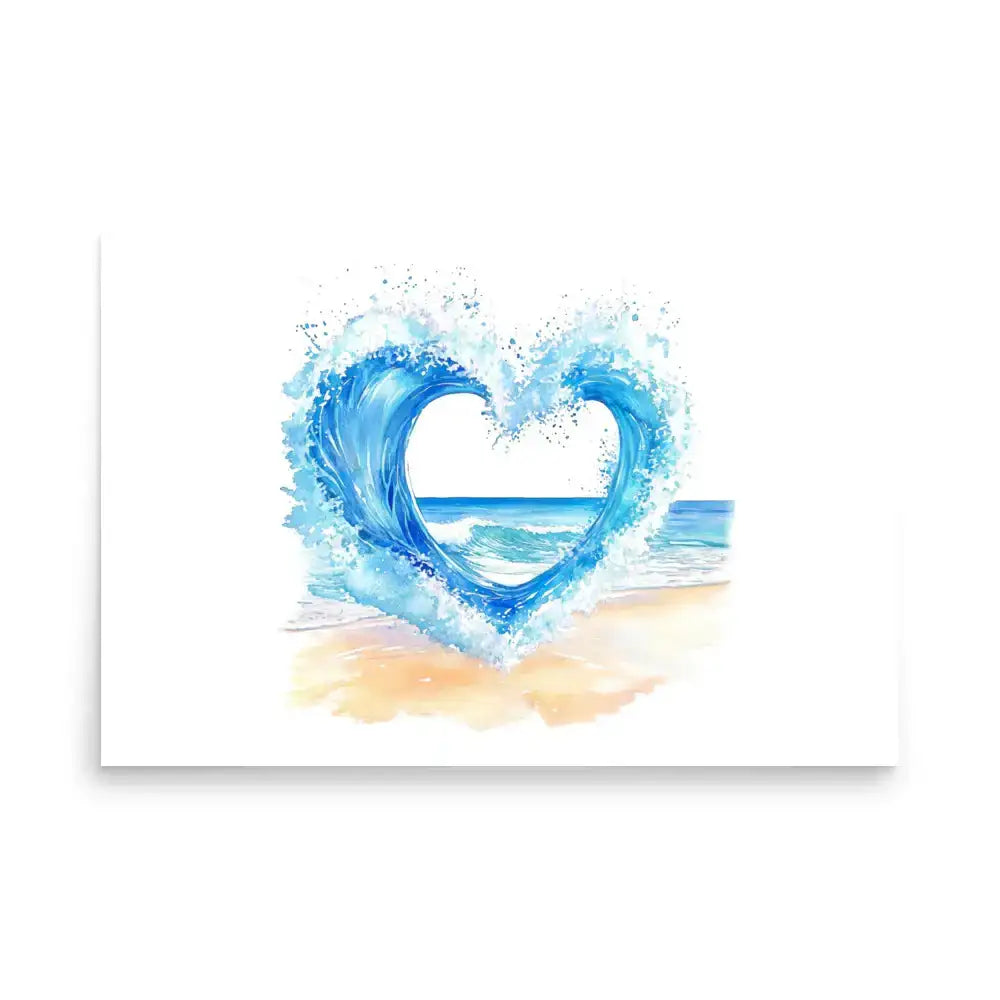 Wave Heart | Eco-Friendly | Matte Paper Poster | TeeandTurtle | Sustainable