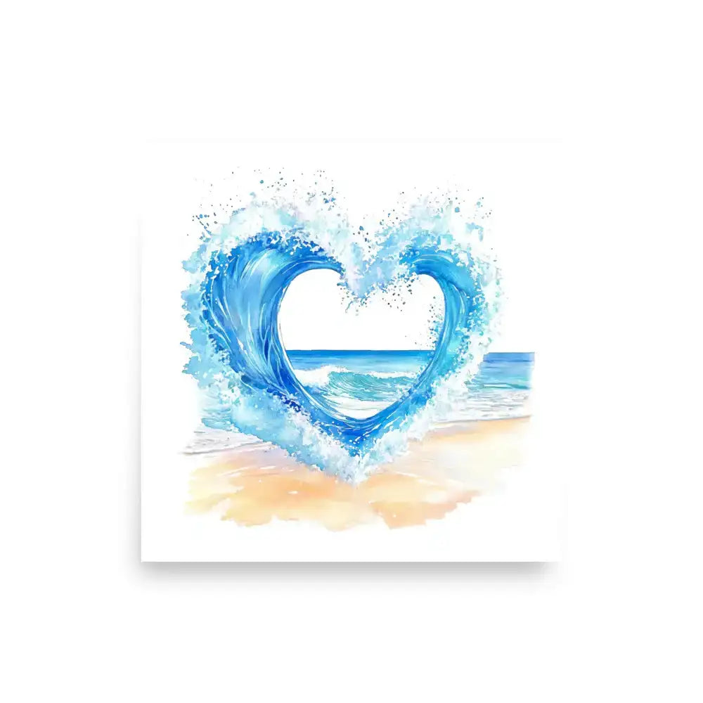 Wave Heart | Eco-Friendly | Matte Paper Poster | TeeandTurtle | Sustainable