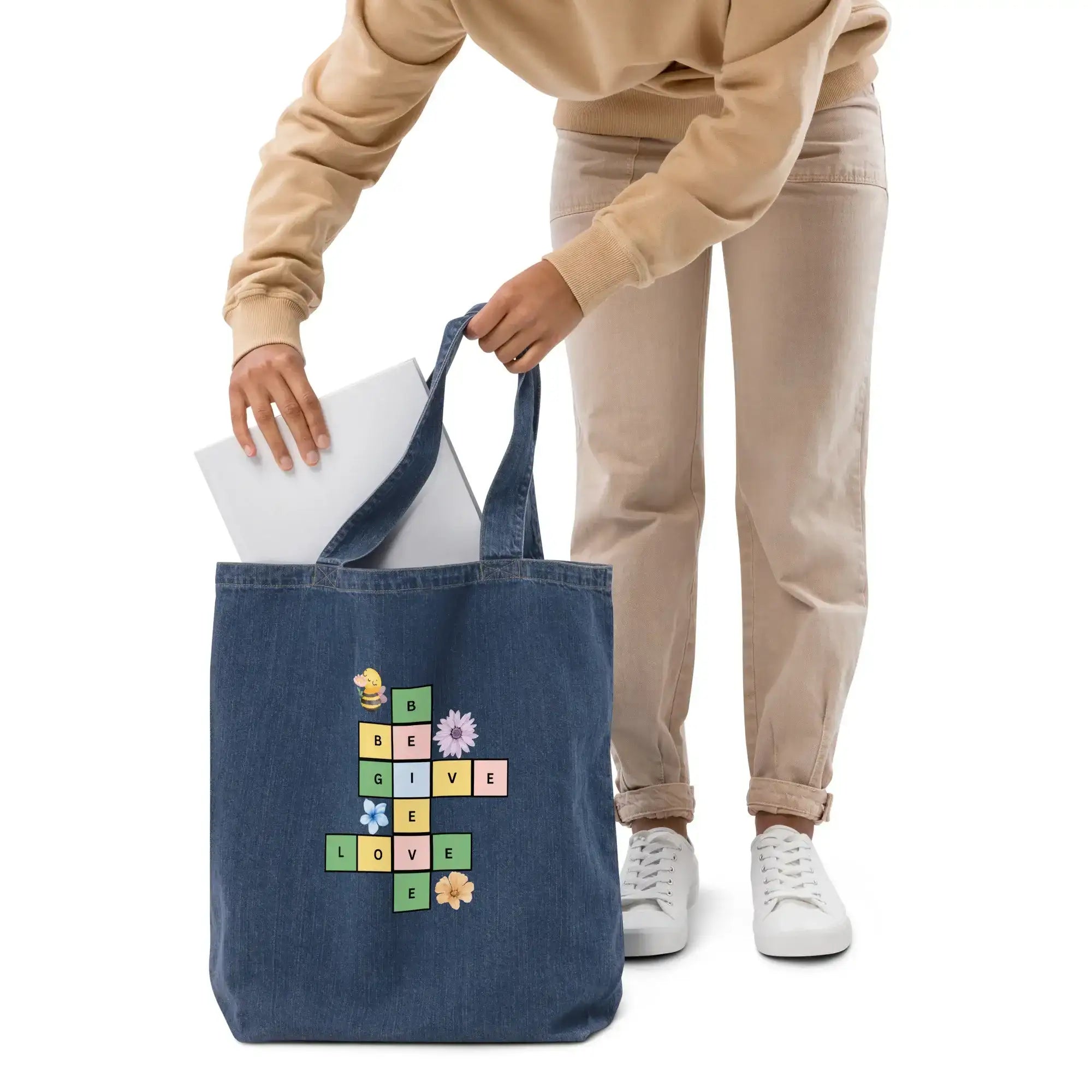 Puzzle | Eco-Friendly | Denim Tote Bag | TeeandTurtle | Sustainable
