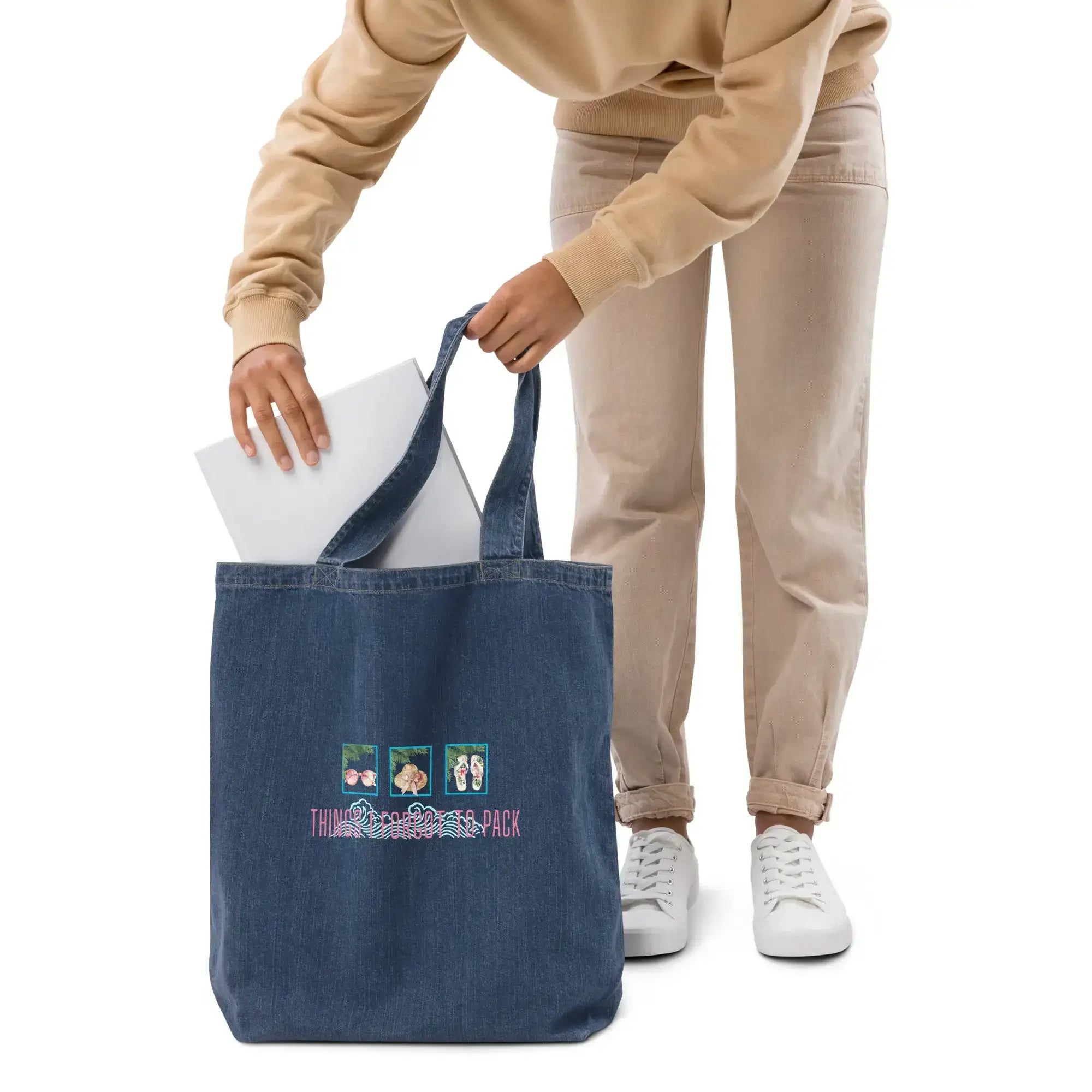 Things Forgot To Pack | Eco-Friendly | Denim Tote Bag | TeeandTurtle | Sustainable