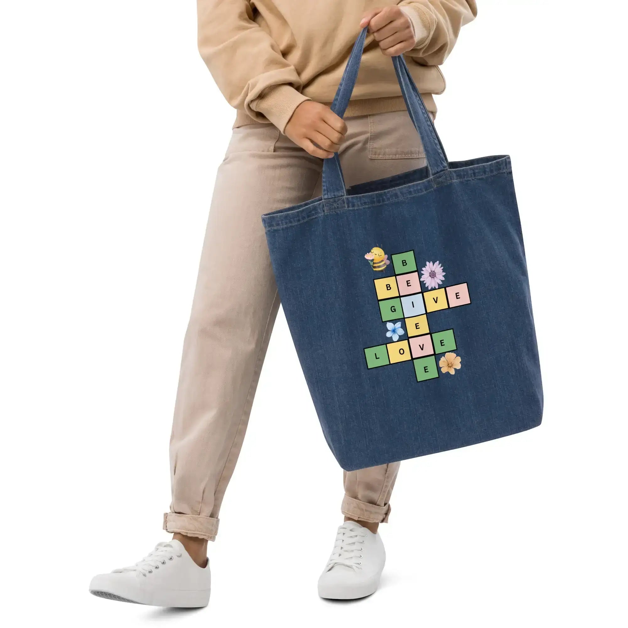 Puzzle | Eco-Friendly | Denim Tote Bag | TeeandTurtle | Sustainable