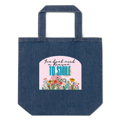 Reason To Smile | Eco-Friendly | Denim Tote Bag | TeeandTurtle | Sustainable
