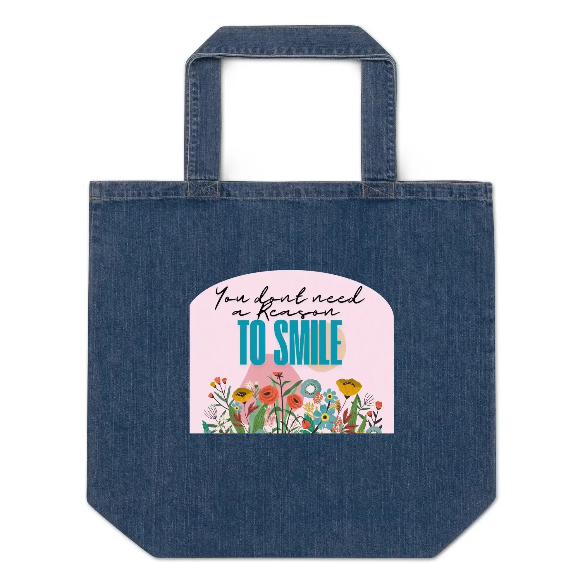 Reason To Smile | Eco-Friendly | Denim Tote Bag | TeeandTurtle | Sustainable