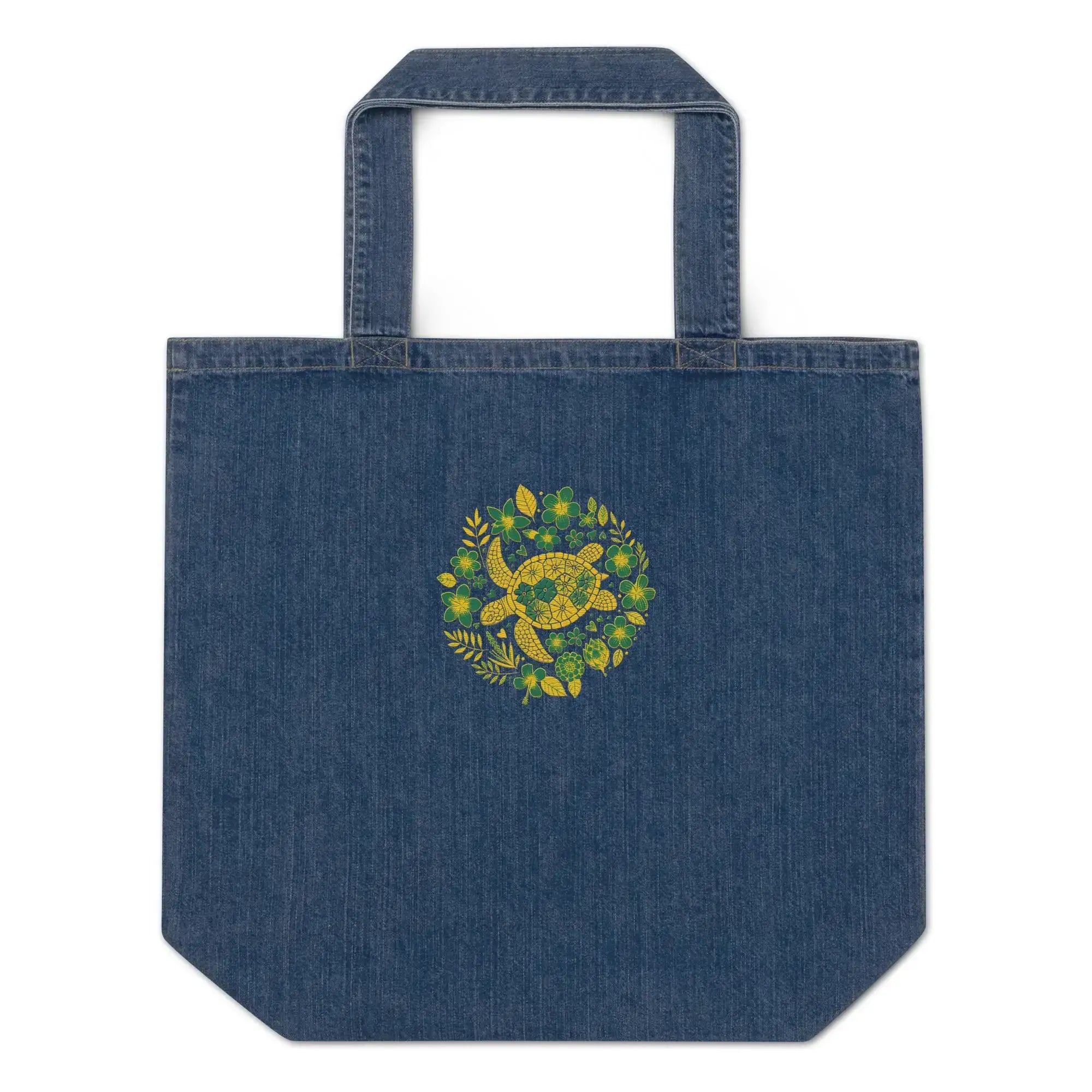 Sea Turtle | Eco-Friendly | Embroidered Denim Tote Bag | TeeandTurtle | Sustainable