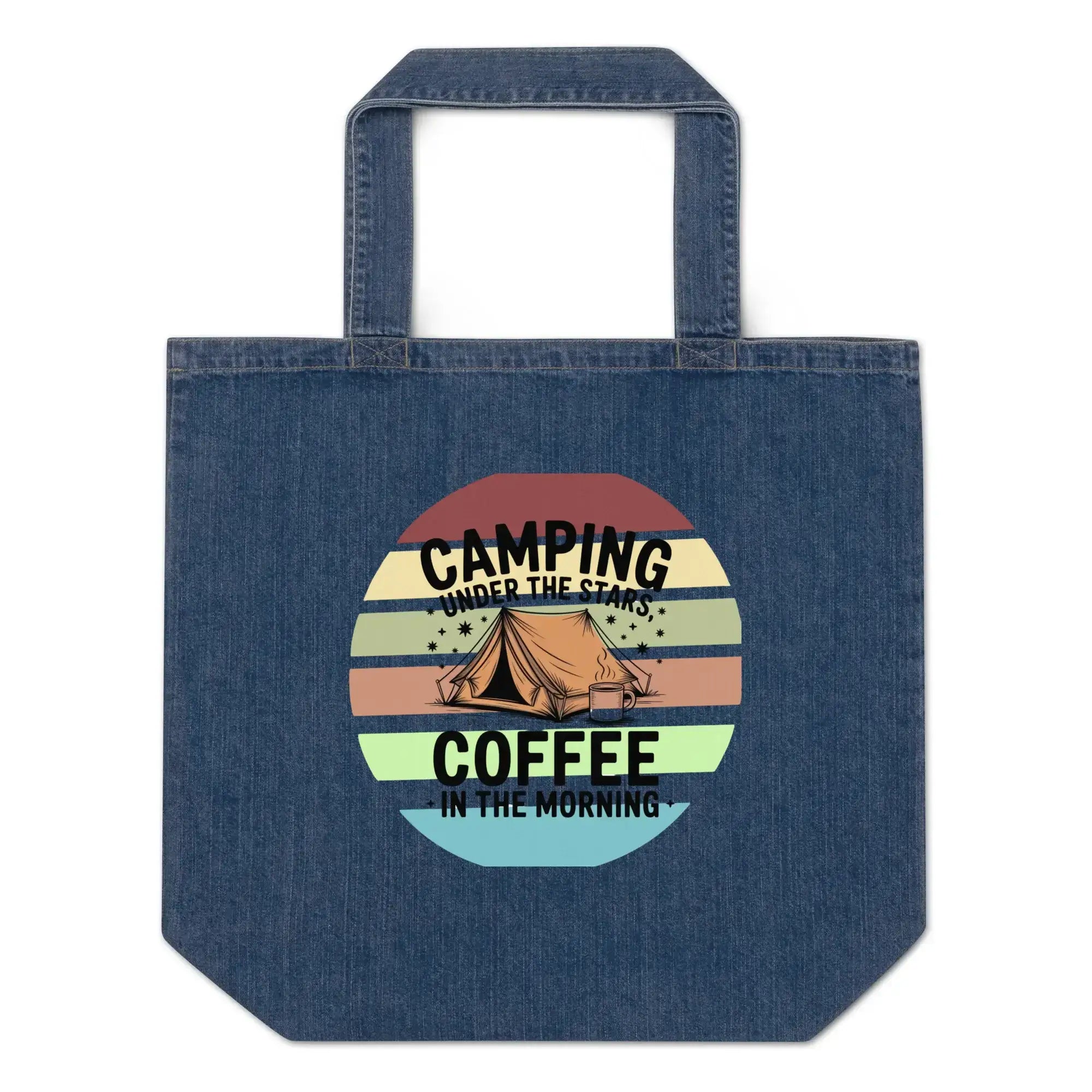 Camping | Eco-Friendly | Denim Tote Bag | TeeandTurtle | Sustainable