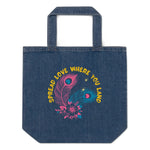 Spread Love | Eco-Friendly | Denim Tote Bag | TeeandTurtle | Sustainable