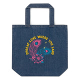 Spread Love | Eco-Friendly | Denim Tote Bag | TeeandTurtle | Sustainable