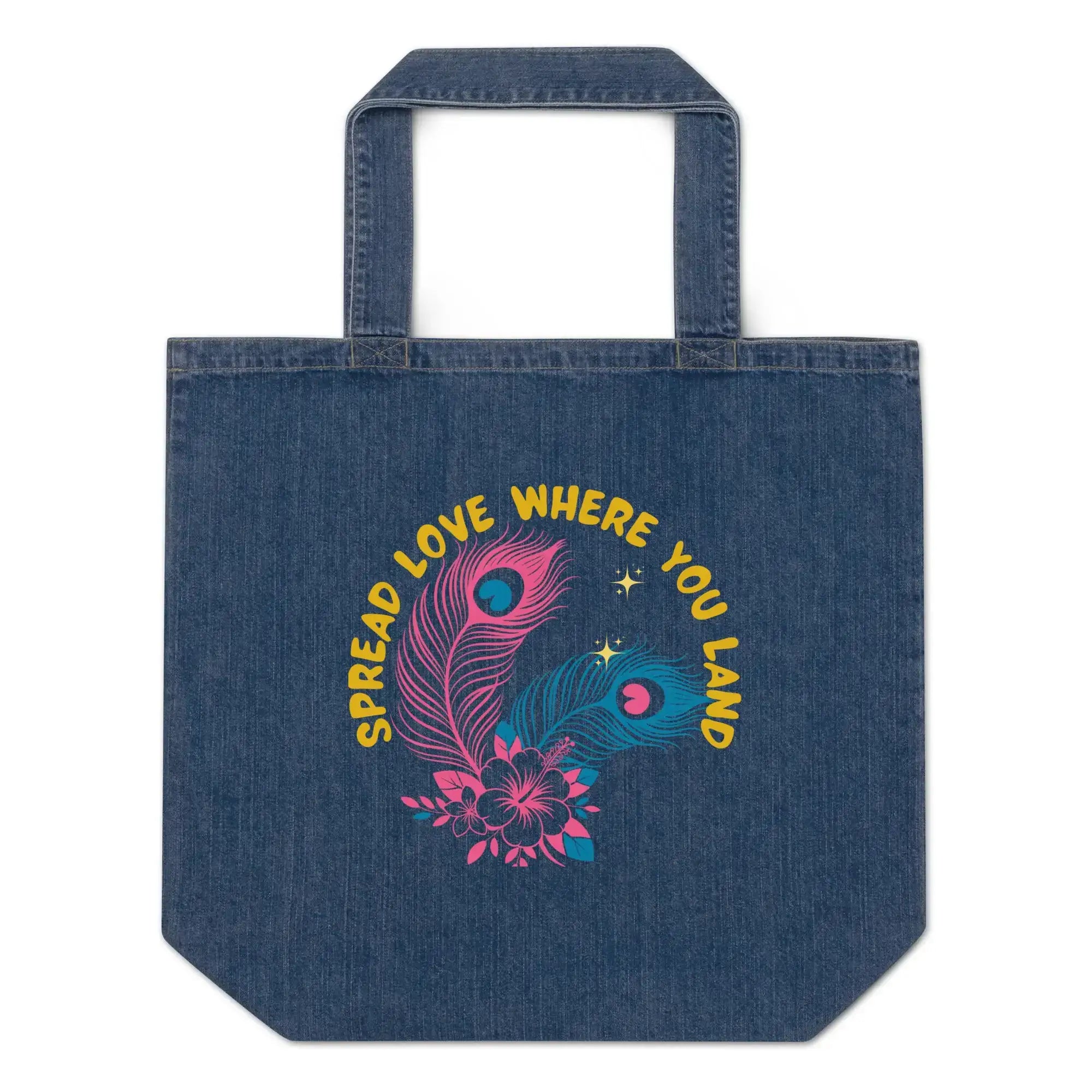 Spread Love | Eco-Friendly | Denim Tote Bag | TeeandTurtle | Sustainable