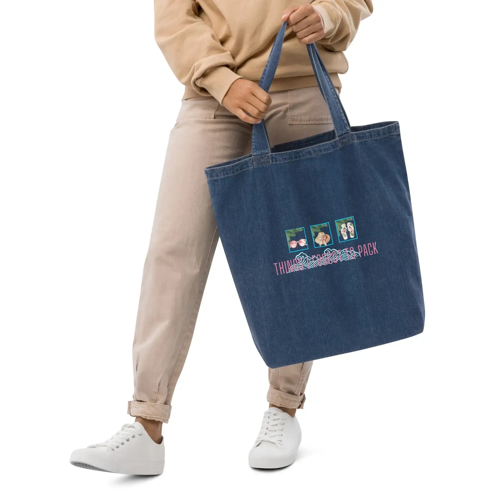 Things Forgot To Pack | Eco-Friendly | Denim Tote Bag | TeeandTurtle | Sustainable