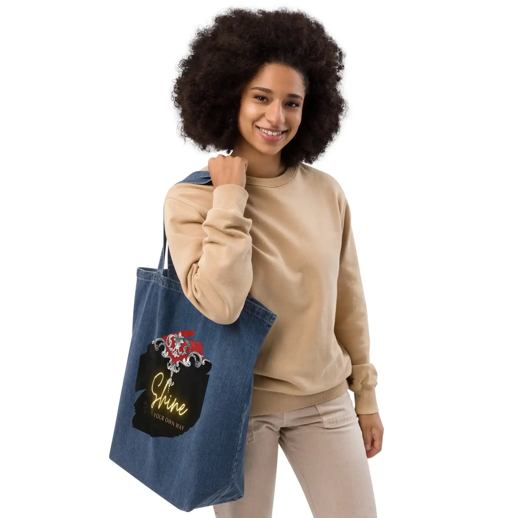 Shine Your Way | Eco-Friendly | Denim Tote Bag | TeeandTurtle | Sustainable