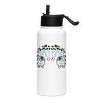 Tiger Planet Eye | Stainless Steel |Bottle with Straw | TeeandTurtle | Sustainable
