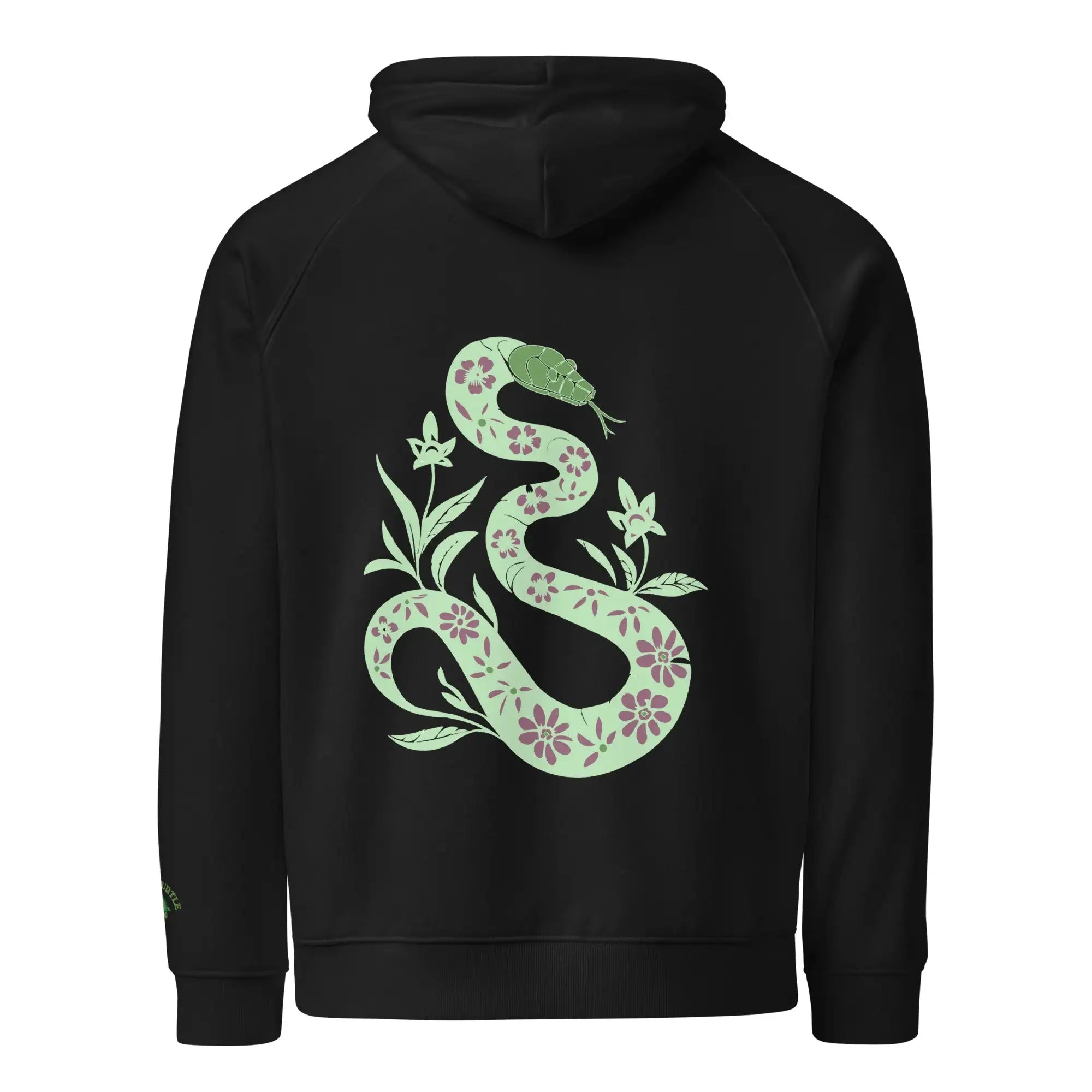 Snake Light Green | Eco-Friendly | Embroidered Hoodie | TeeandTurtle | Sustainable