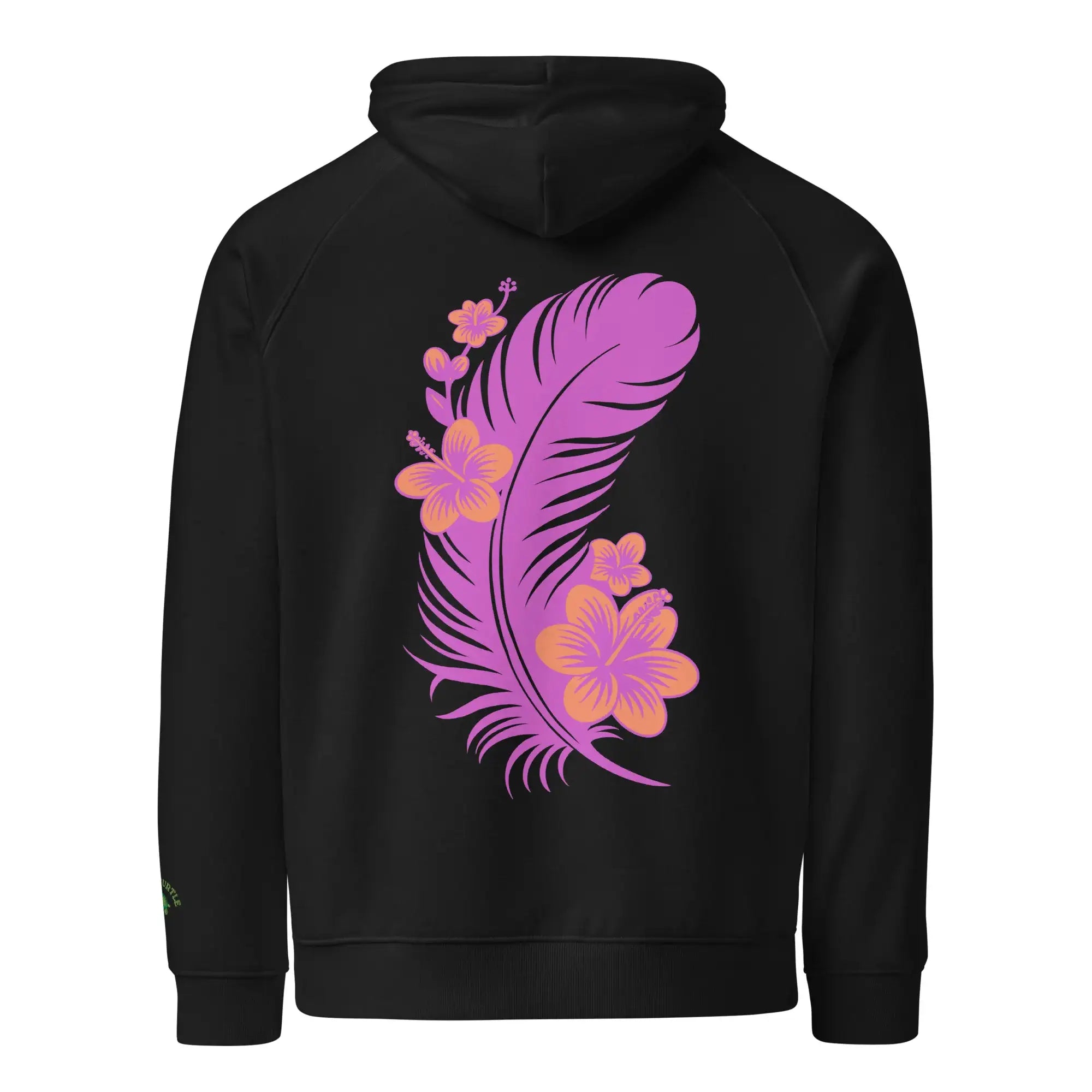 Pink Feather | Eco-Friendly | Embroidered Hoodie | TeeandTurtle | Sustainable
