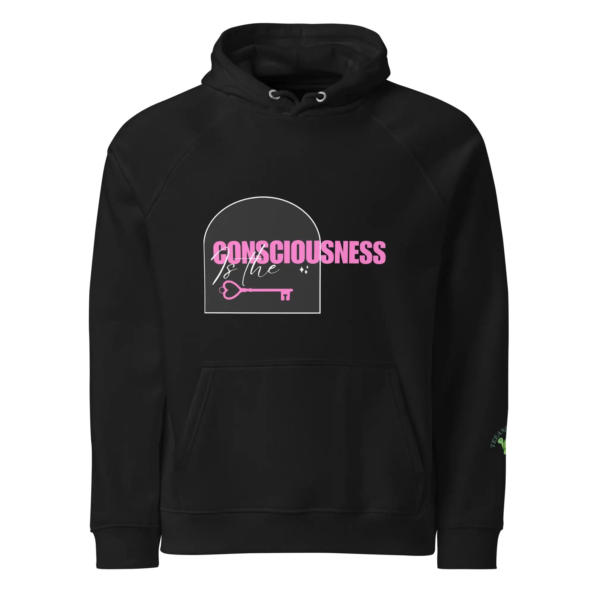 Consciousness Is The Key | Eco-Friendly | Raglan Hoodie | TeeandTurtle | Sustainable
