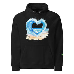 Wave Heart | Eco-Friendly | Raglan Hoodie | TeeandTurtle | Sustainable