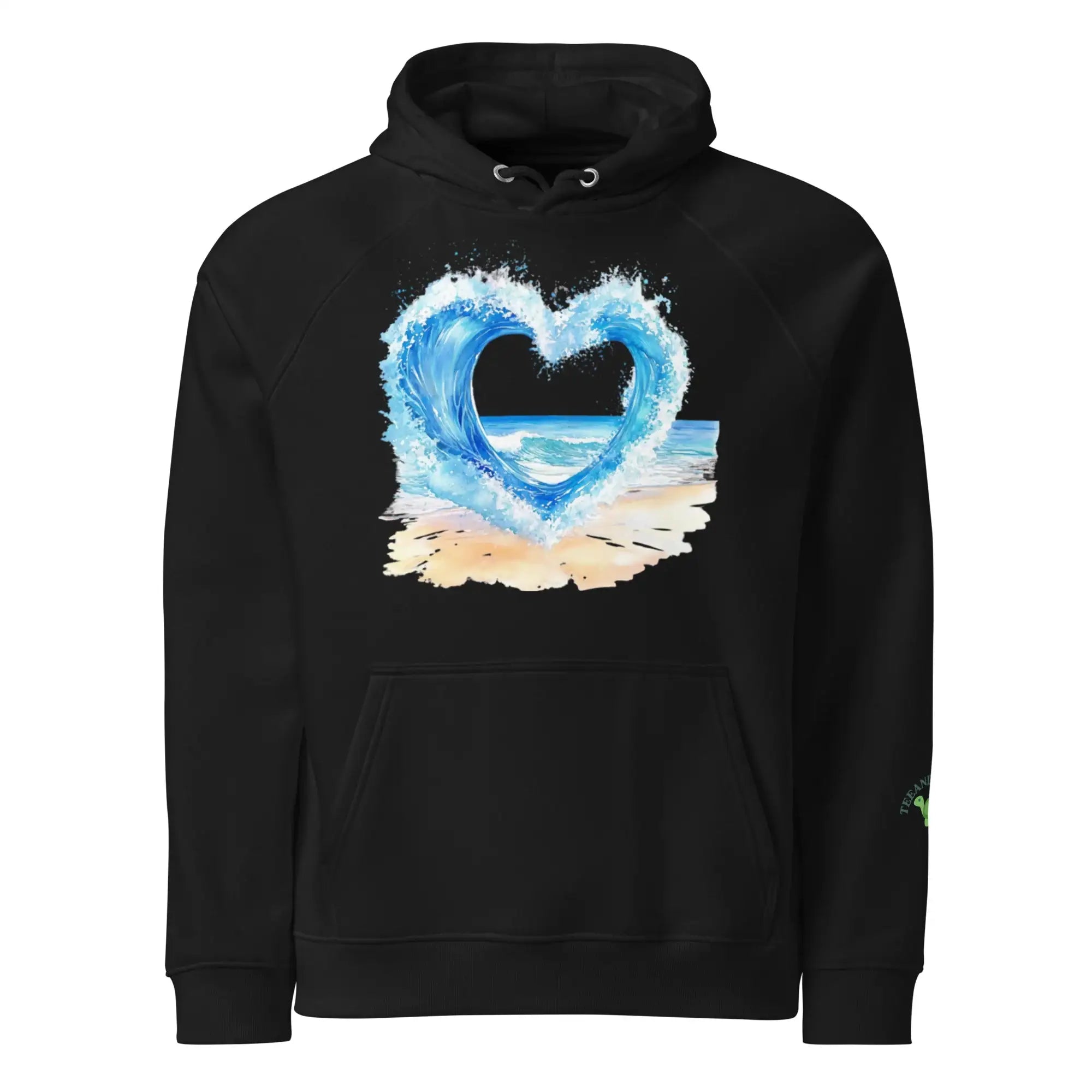 Wave Heart | Eco-Friendly | Raglan Hoodie | TeeandTurtle | Sustainable