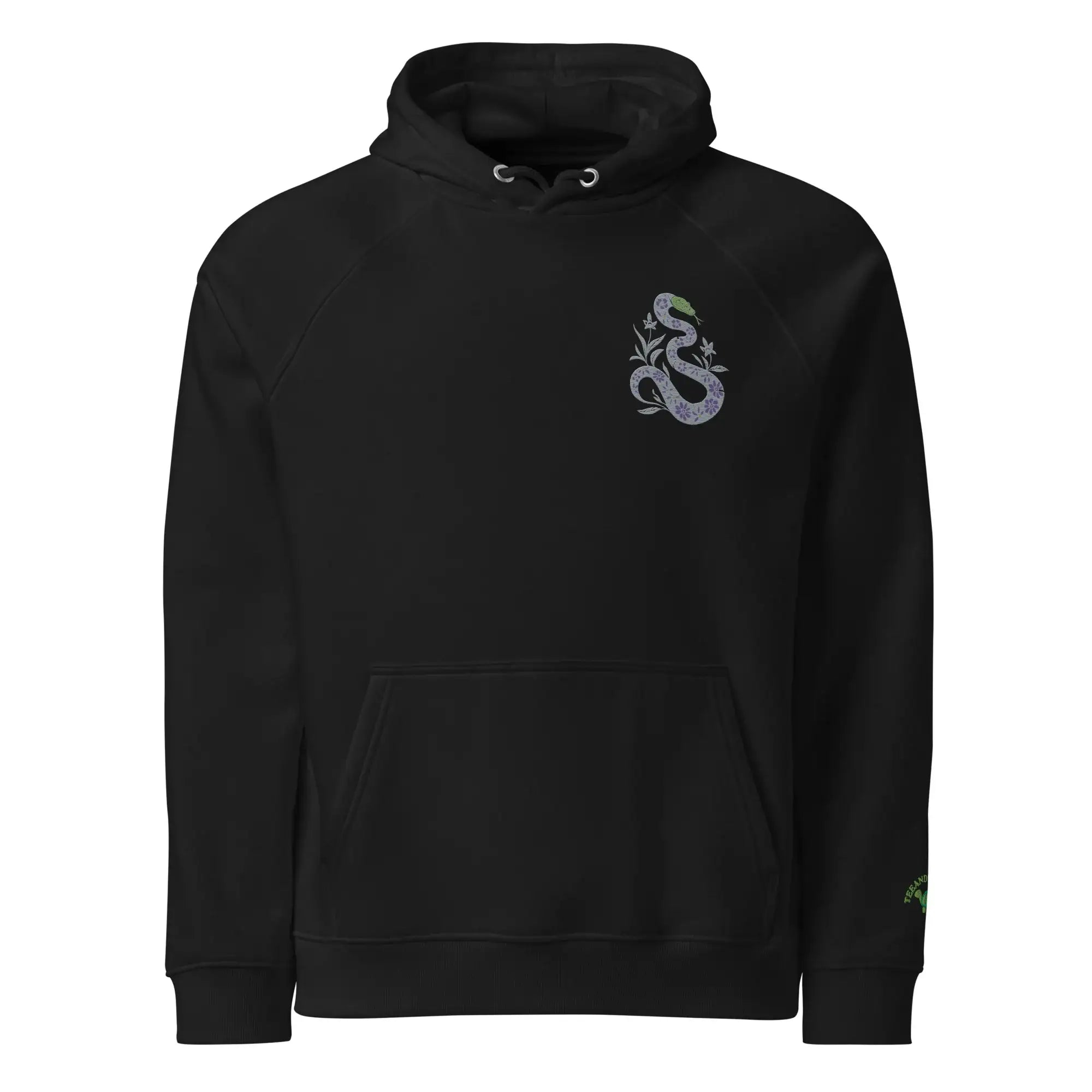Snake Light Green | Eco-Friendly | Embroidered Hoodie | TeeandTurtle | Sustainable