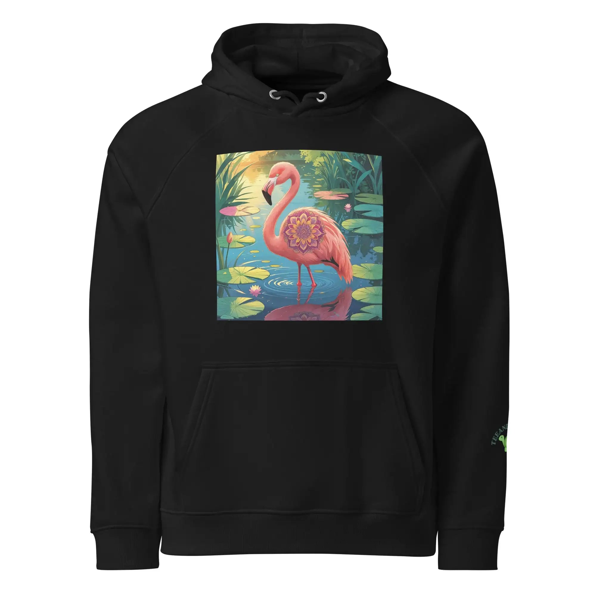 Flamingo Frame | Eco-Friendly | Raglan Hoodie | TeeandTurtle | Sustainable