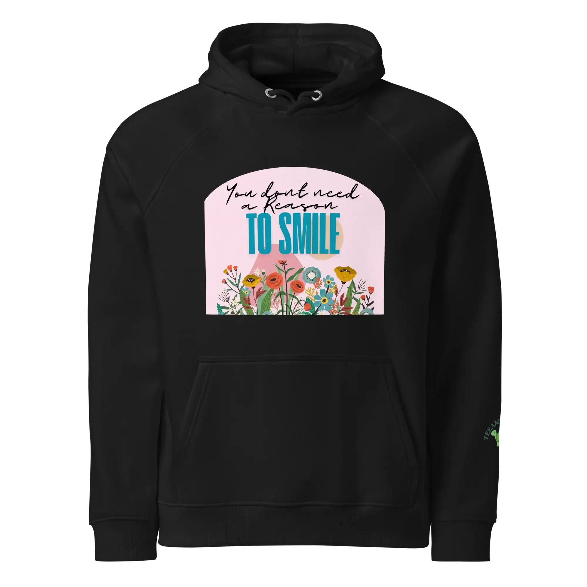 Reason To Smile | Eco-Friendly | Raglan Hoodie | TeeandTurtle | Sustainable