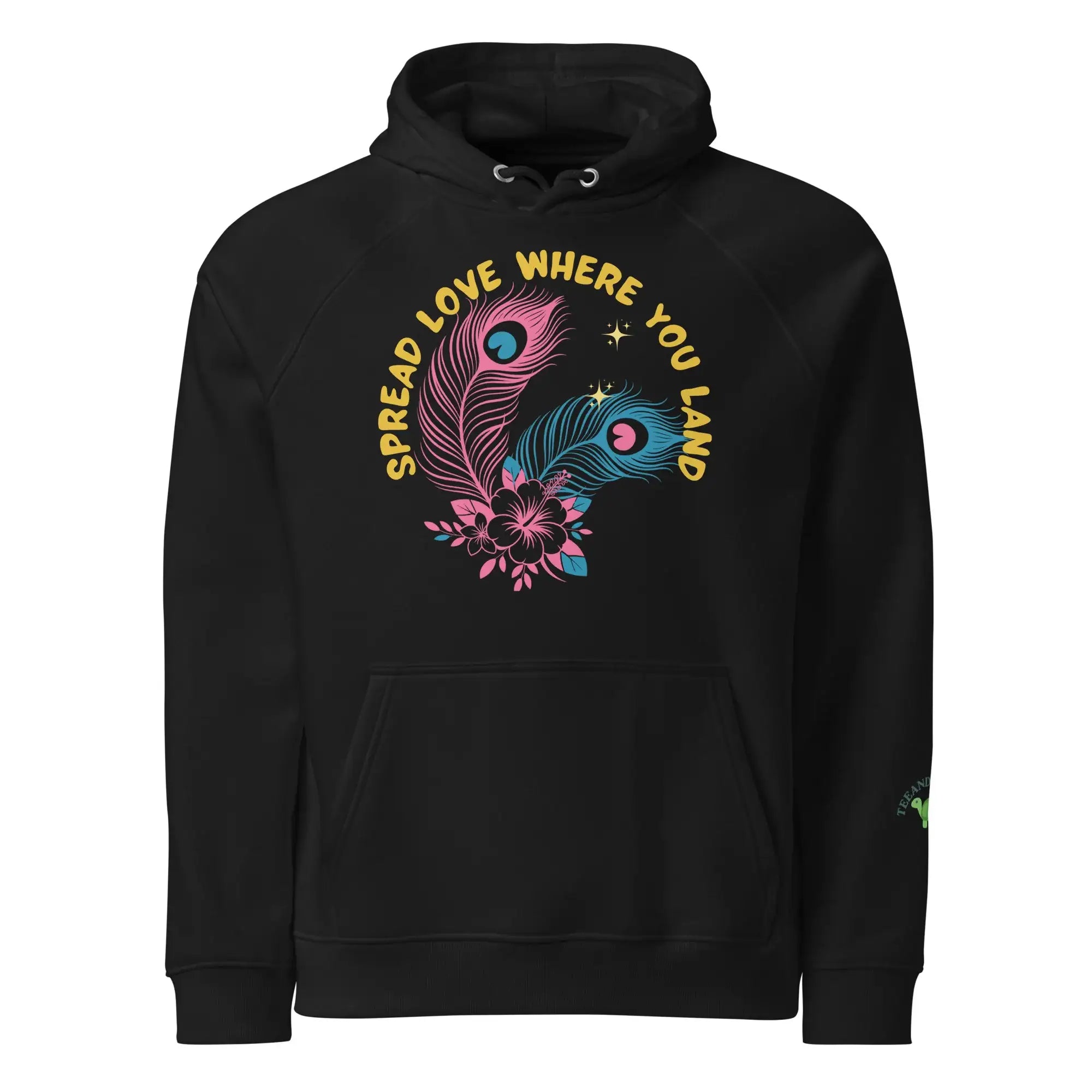 Spread Love | Eco-Friendly | Raglan Hoodie | TeeandTurtle | Sustainable