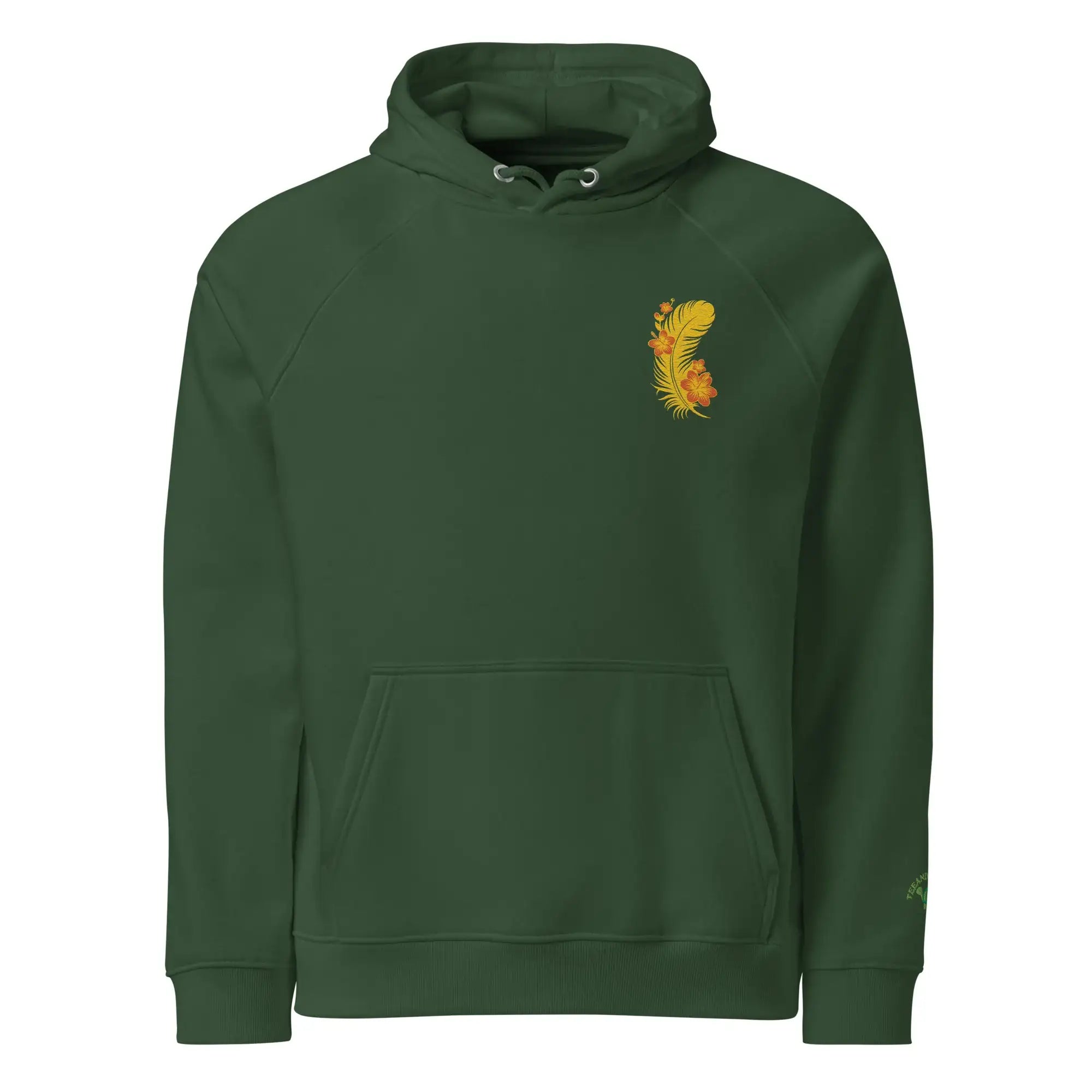 Pink Feather | Eco-Friendly | Embroidered Hoodie | TeeandTurtle | Sustainable