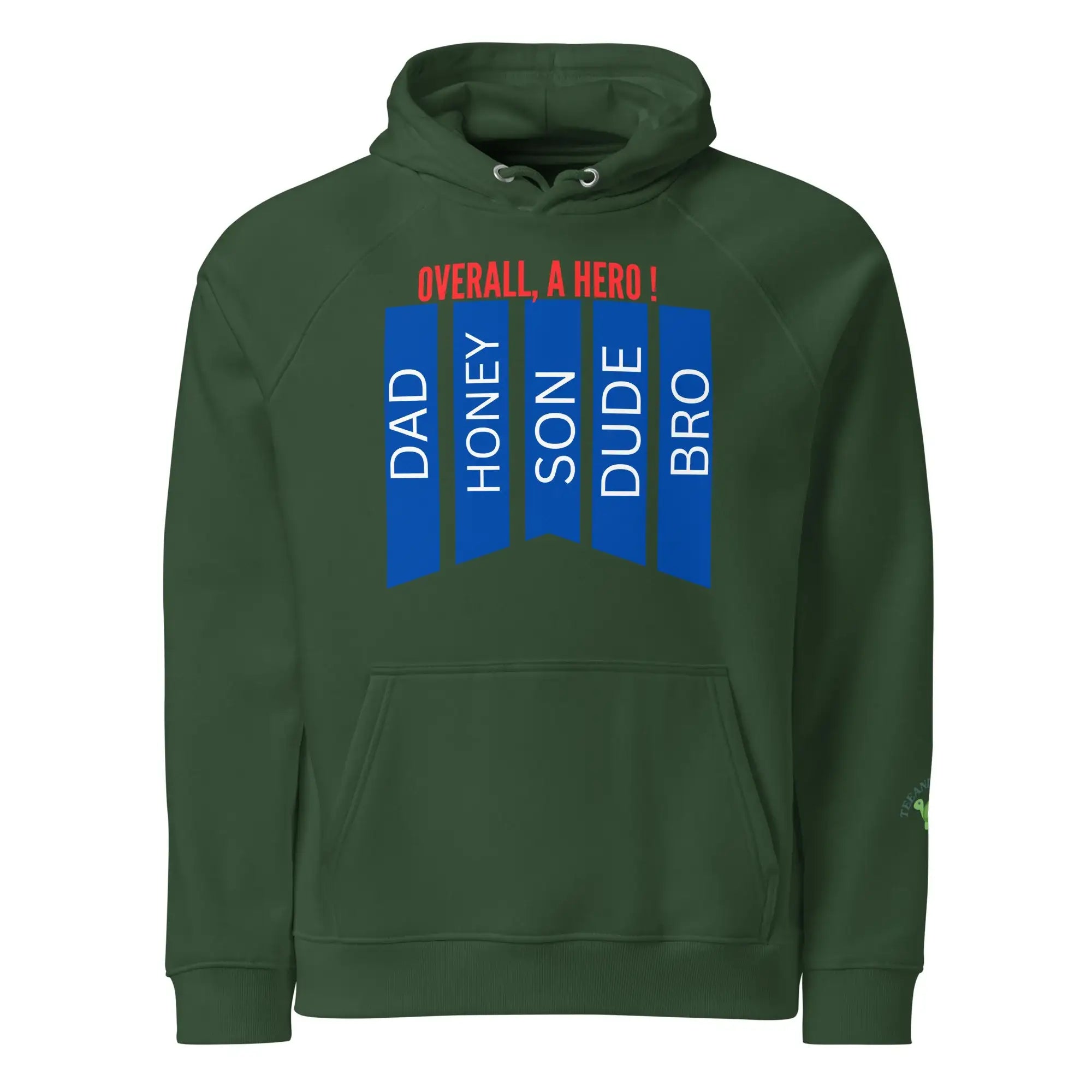 Overall A Hero | Eco-Friendly | Raglan Hoodie | TeeandTurtle | Sustainable