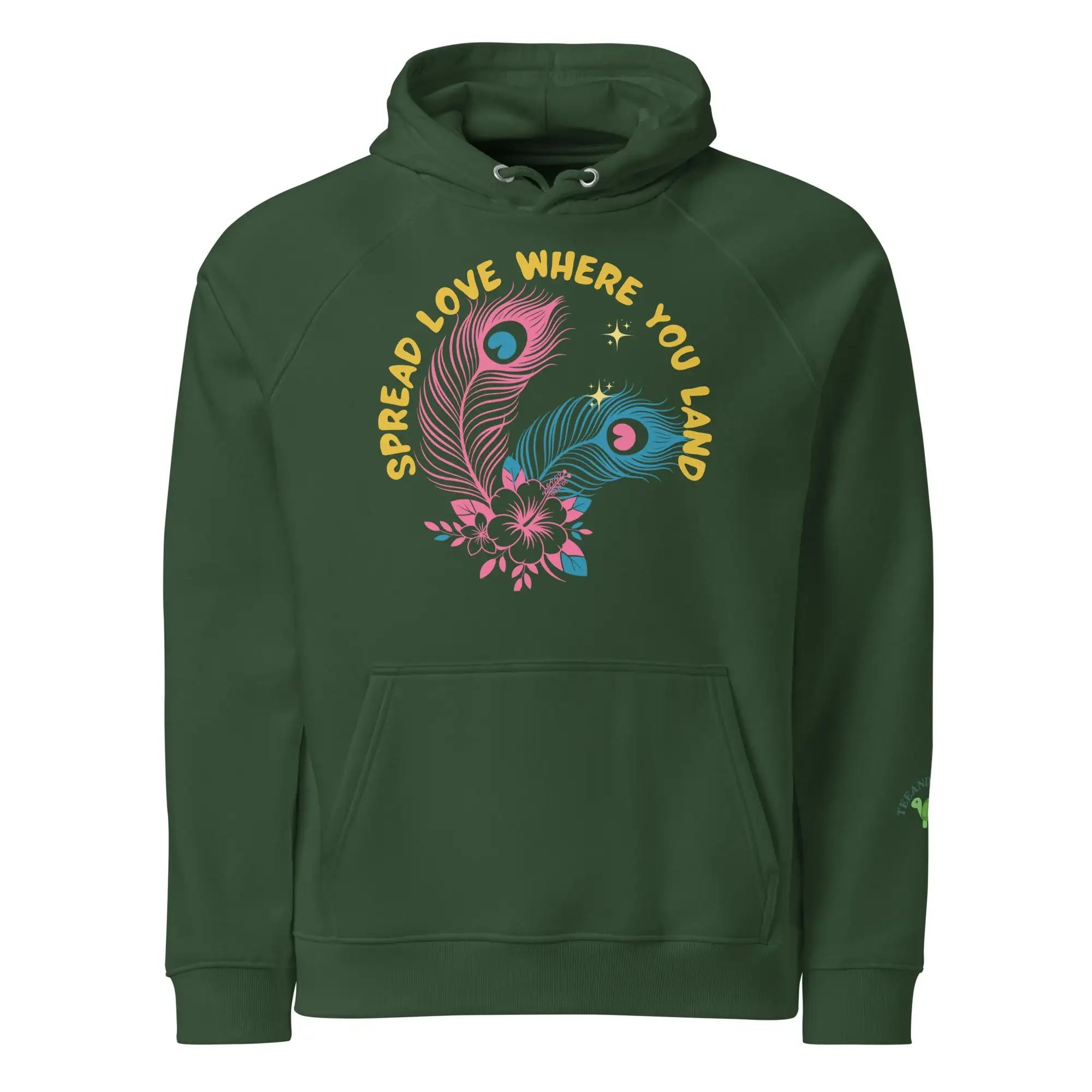 Spread Love | Eco-Friendly | Raglan Hoodie | TeeandTurtle | Sustainable