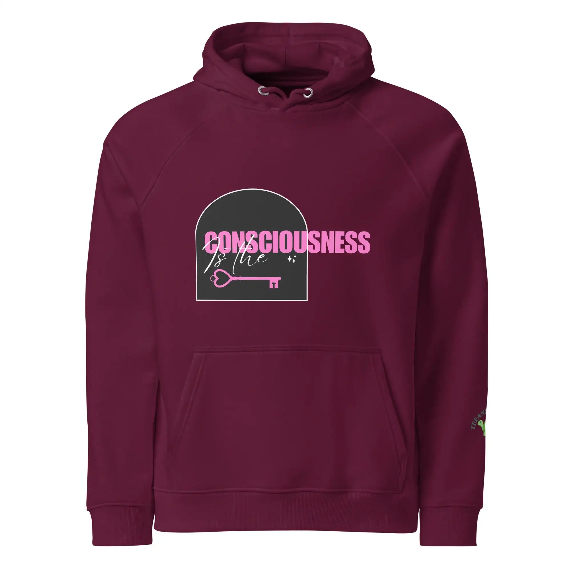 Consciousness Is The Key | Eco-Friendly | Raglan Hoodie | TeeandTurtle | Sustainable