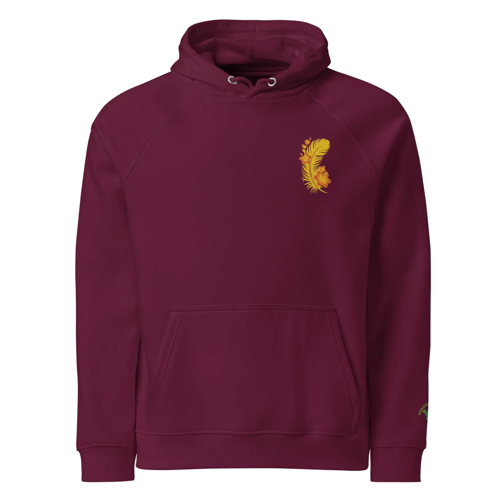 Pink Feather | Eco-Friendly | Embroidered Hoodie | TeeandTurtle | Sustainable